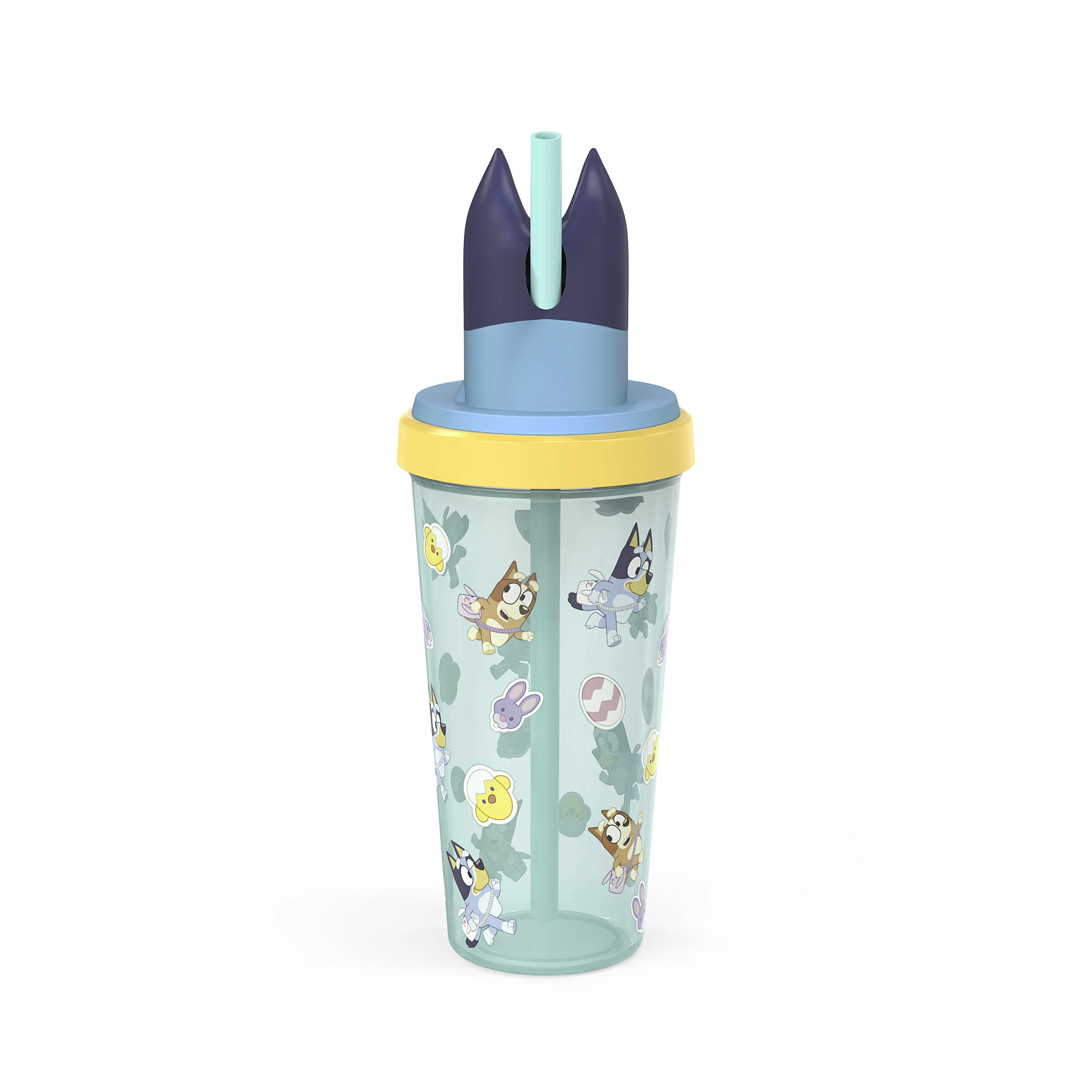 Bluey & Friends 18 oz. Plastic Tumbler with Straw and Sculpted Lid