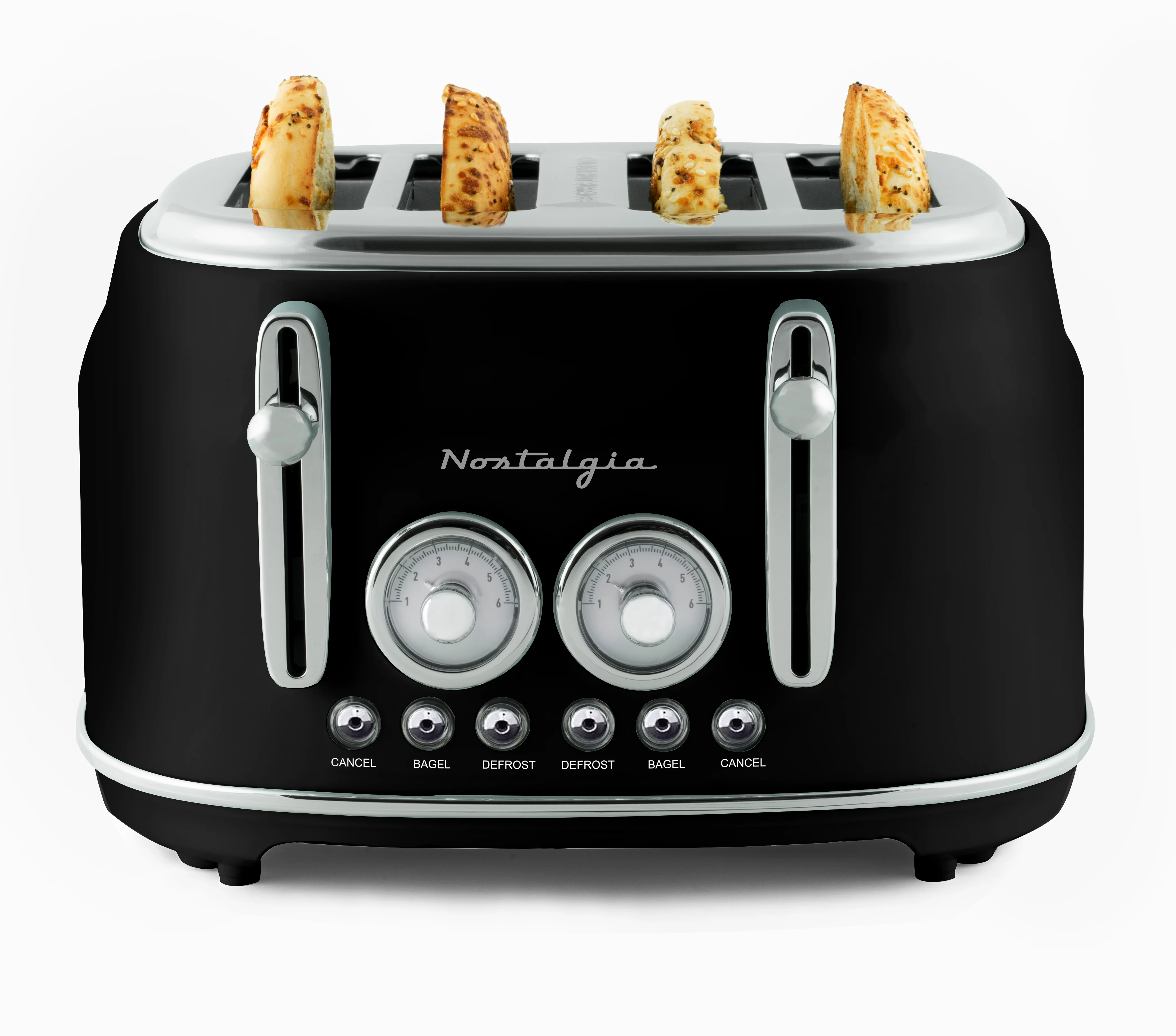 Nostalgia Classic Retro 4-Slice Toaster, Black