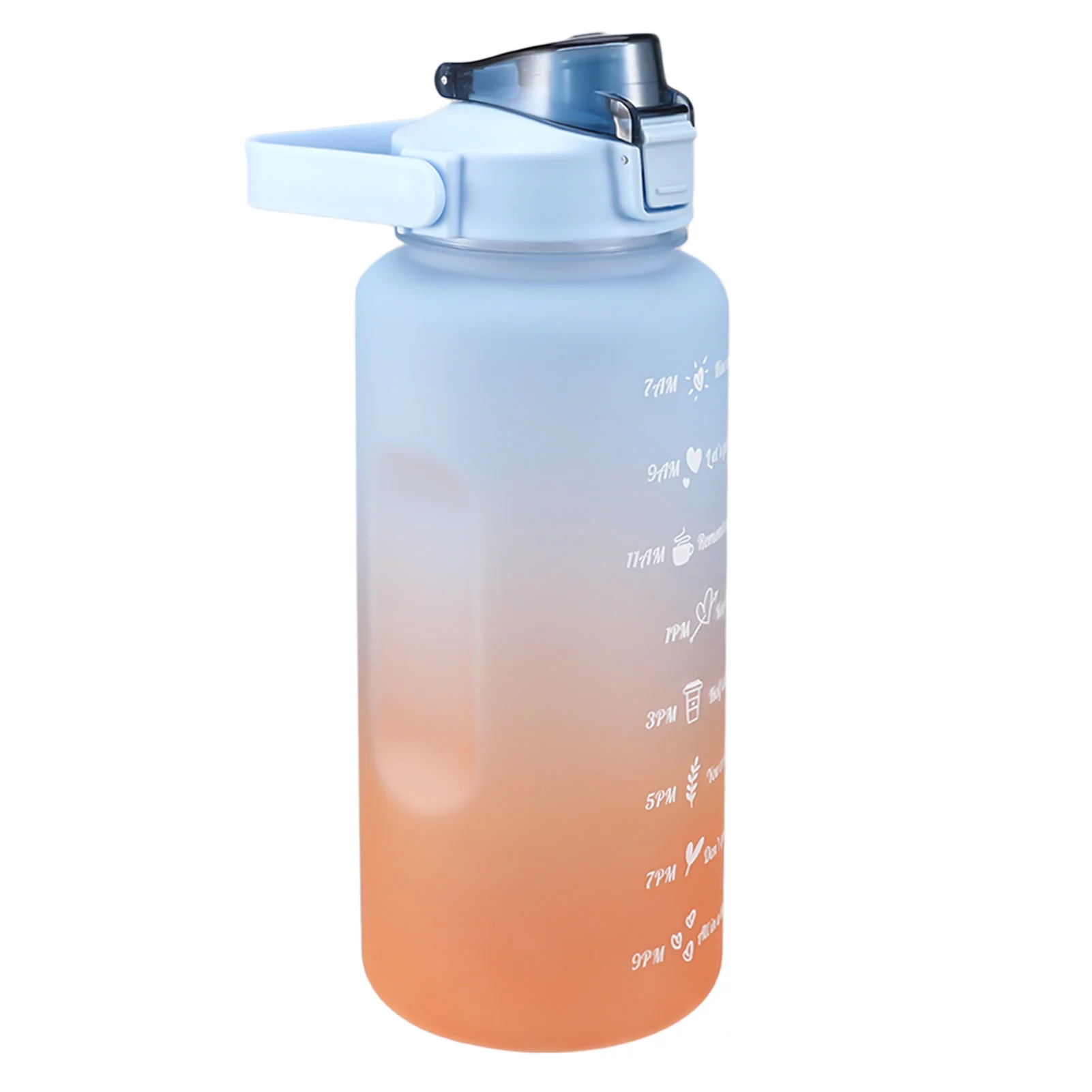 Riapawel Rousa 2 Litre Water Bottle with Straw, BPA Free Leakproof Water Bottles, Water Cup With Time Marker Reminder and Handle