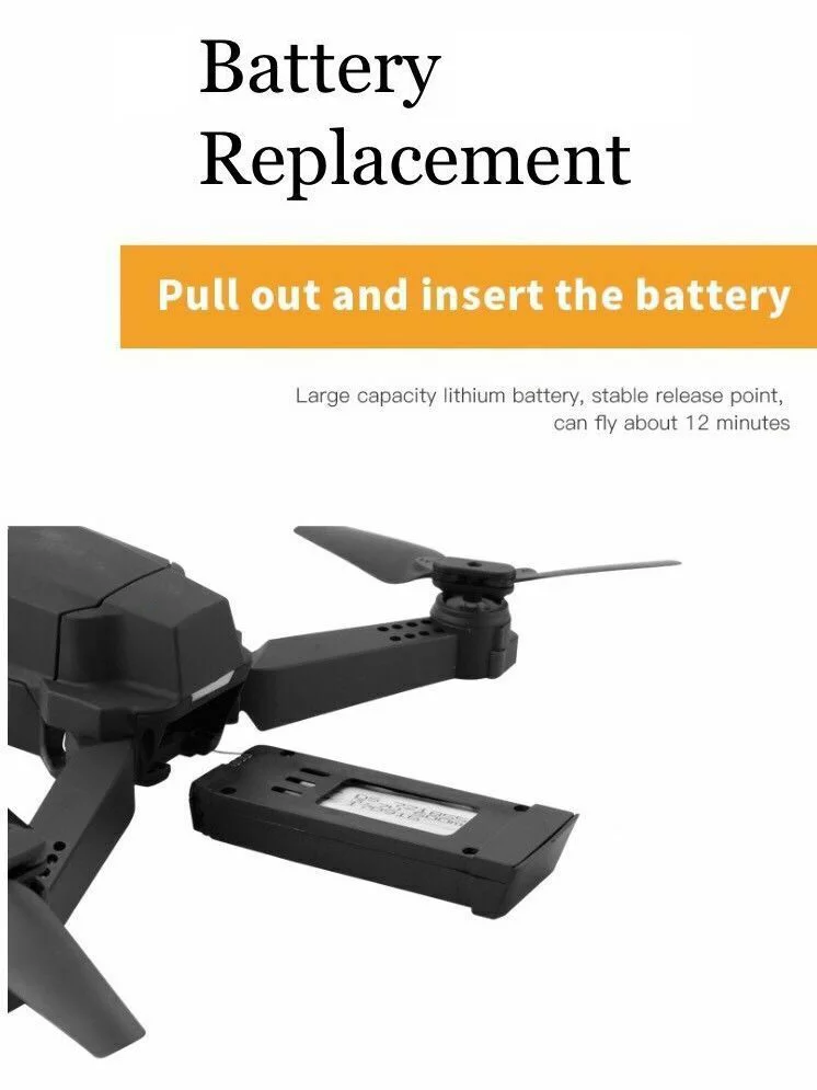 2MP Camera WIFI FPV Foldable Arm Selfie Drone 6 Axis 2.4G 4CH RC Quadcopter + 2PCS Batteries