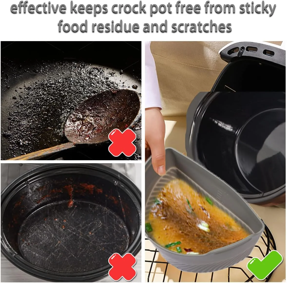 Slow Cooker Liners，Cook Two Things at Once and Easy Clean，Crock Pot Divider，Suitable for 6-8QT Crock，Silicone Crock Pot Liners Oval