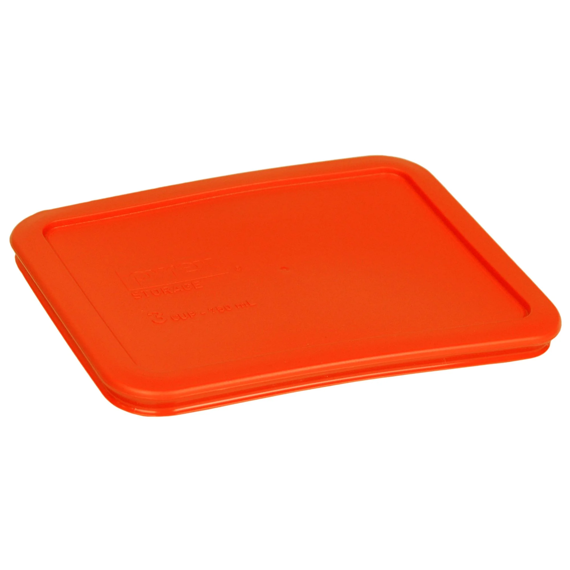 Pyrex 7210 3-Cup Glass Dish and 7210-PC 3-Cup Pumpkin Orange Lid (4-Pack)