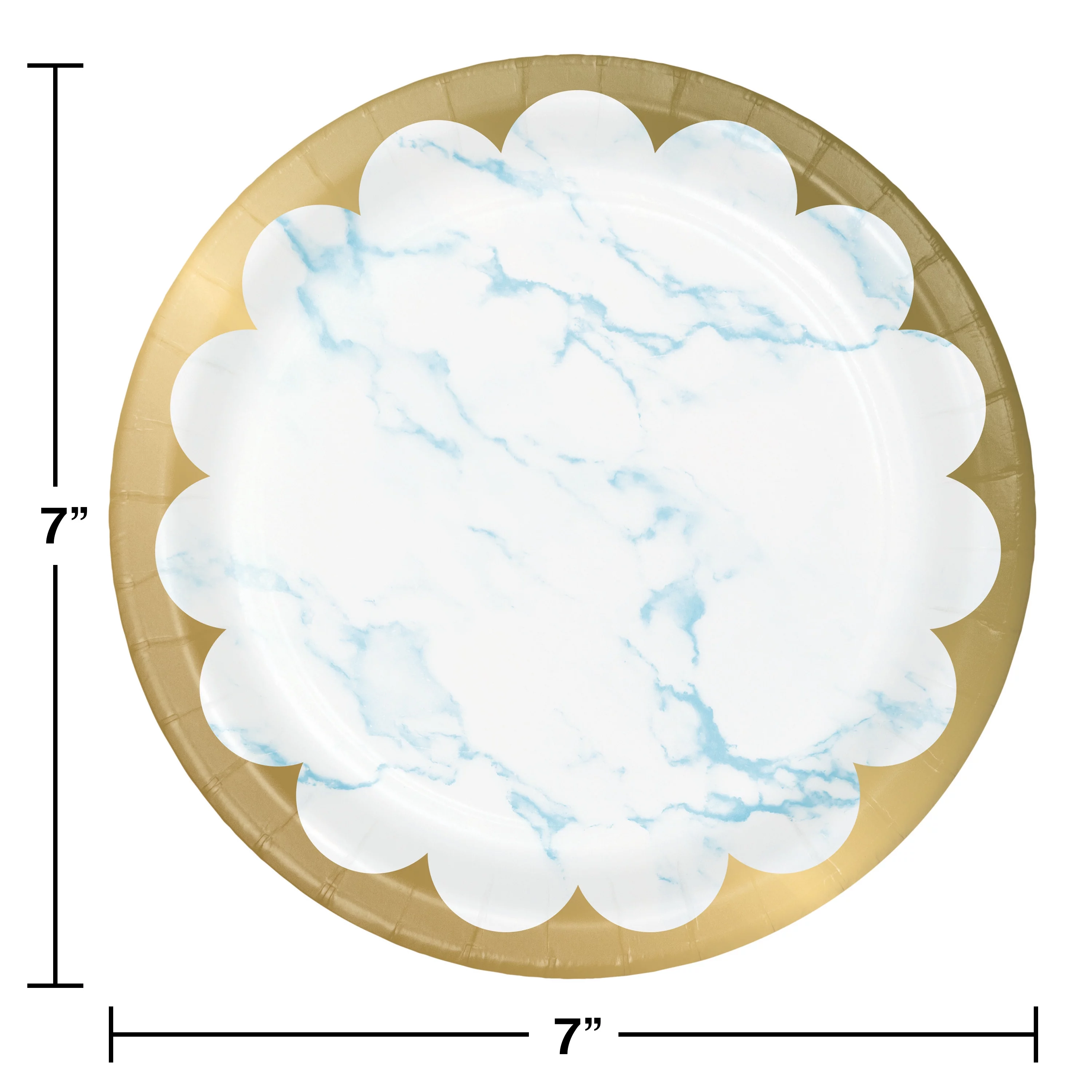 Blue Marble Dessert Plates 24 Count