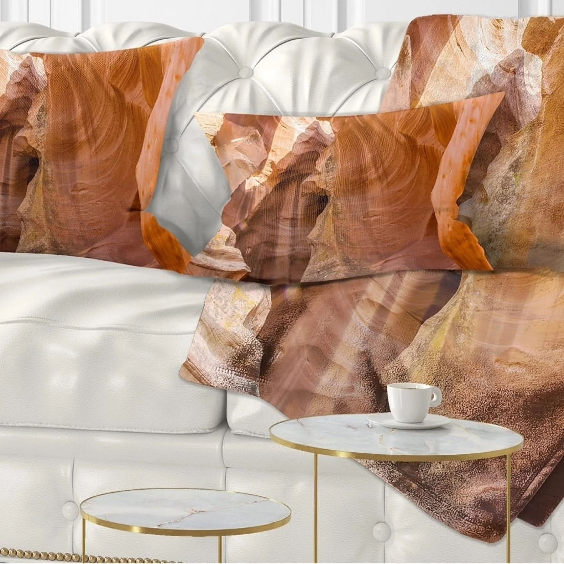 DESIGN ART Designart 'Antelope Canyon Sandstone' Landscape Photo Throw Pillow 16 in. x 16 in. Small