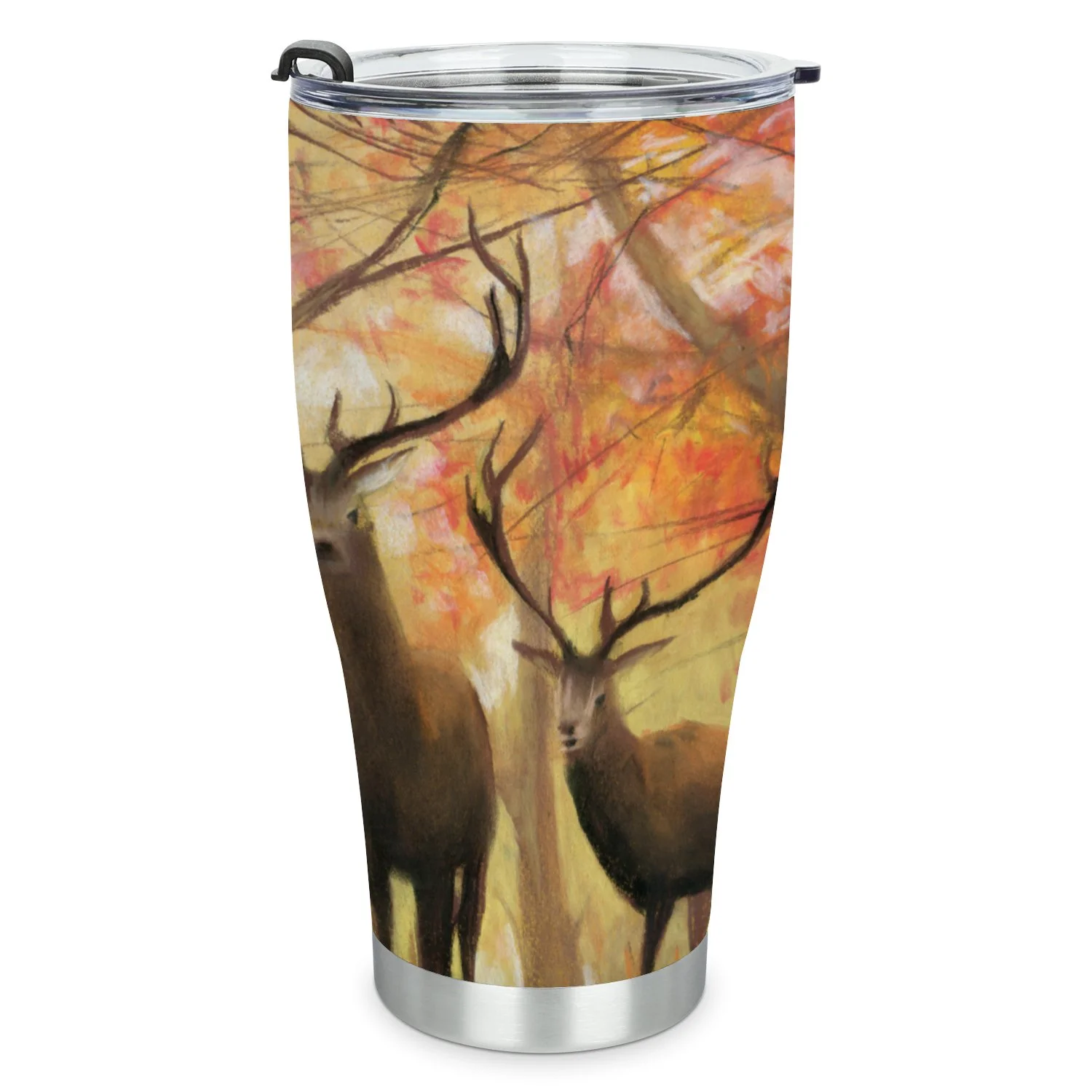 Hidove Stainless Steel Tumbler, Couple of Deer 30oz Leak Proof & Stainless Steel Bottle for Hot & Cold Drinks - Coffee Travel Mug, Water Metal Canteen, Thermal Cup