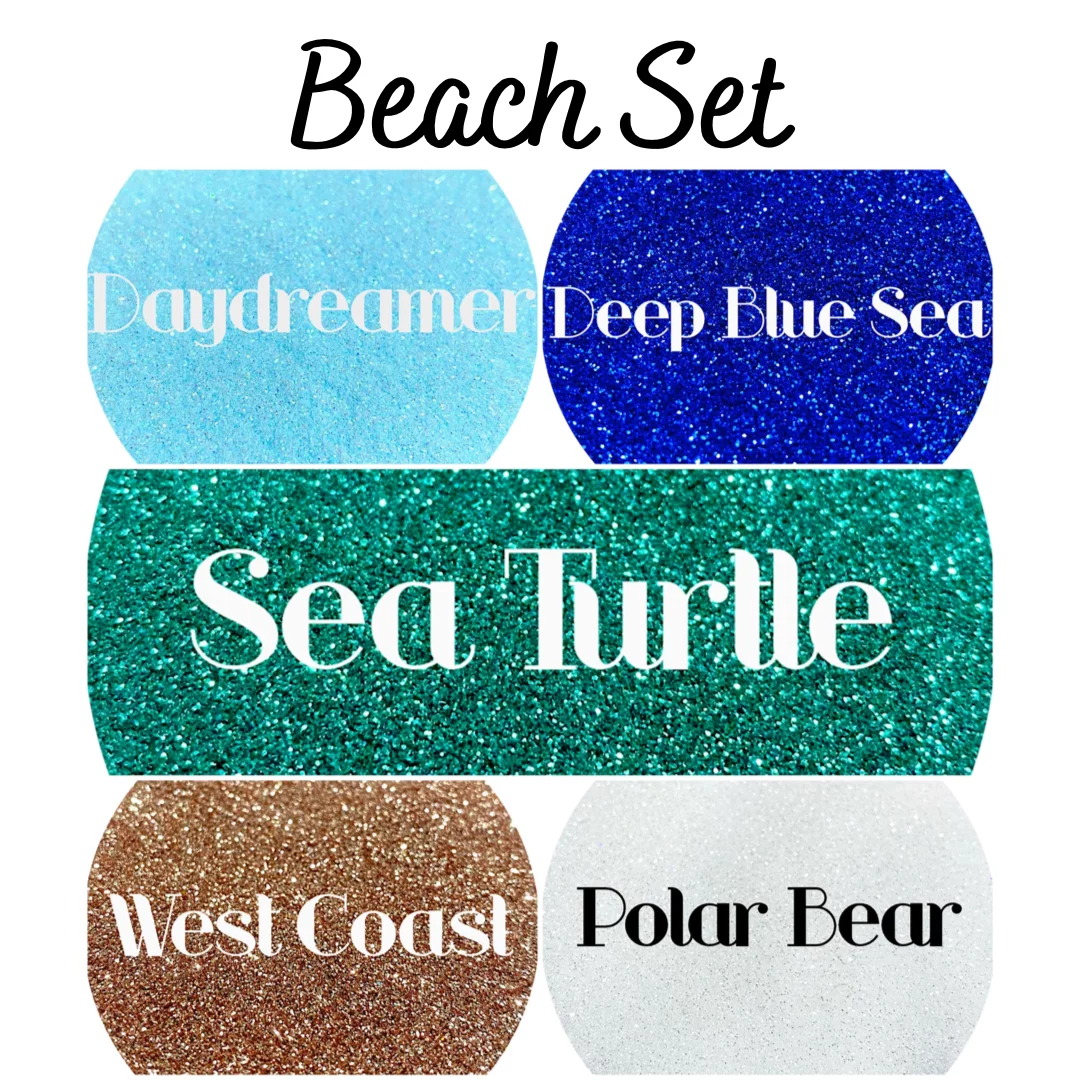 Glitter Heart Co. - High Quality Polyester Glitter - Bottle Set - Beach Set