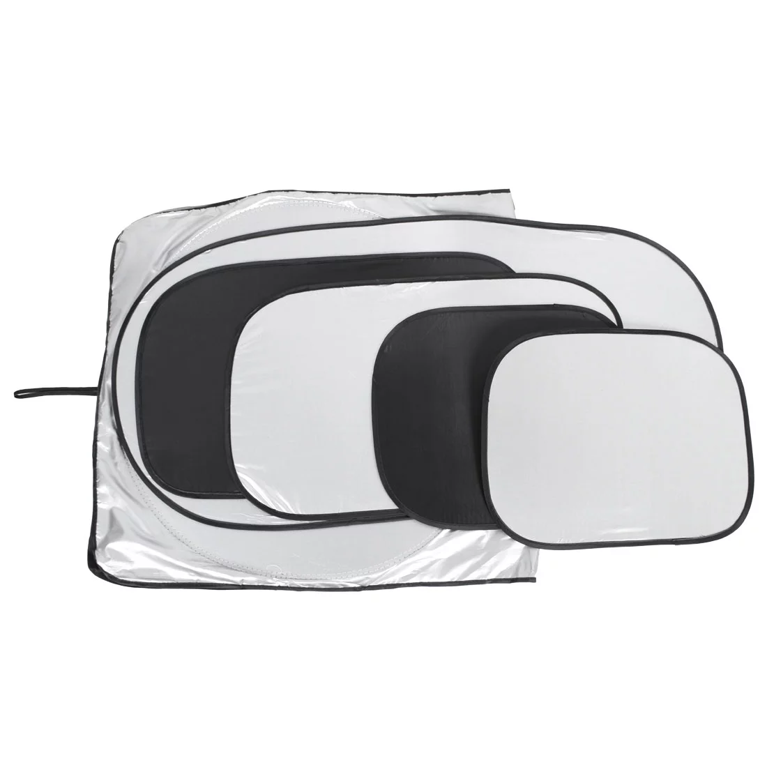 Unique Bargains 6 in 1 Silver Tone Car Front Windshield Side Rear Window Sun Shade UV Protection Set