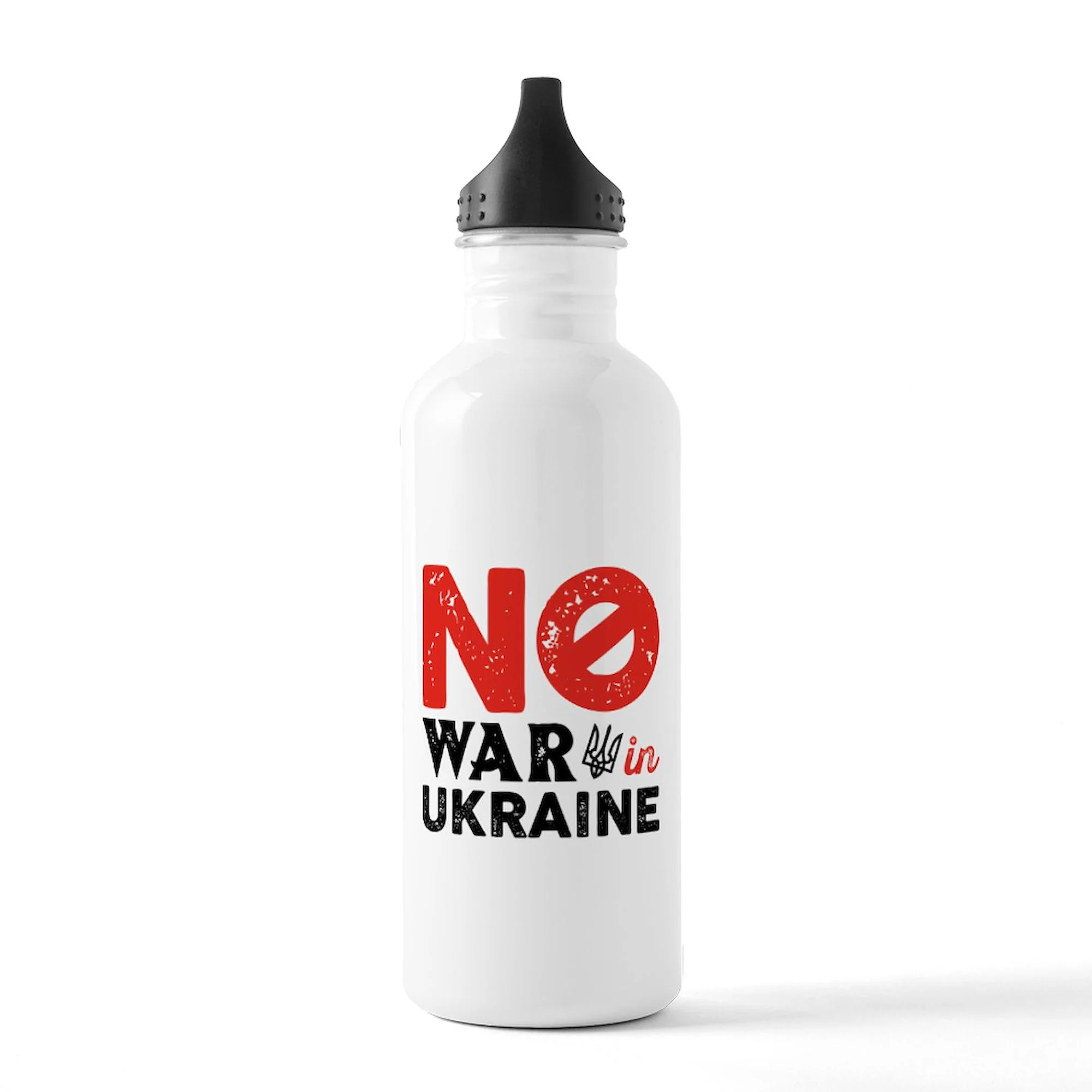 CafePress - No War In Ukraine Stainless Water Bottle 1 - Stainless Steel Water Bottle, Sports Bottle, 1.0L