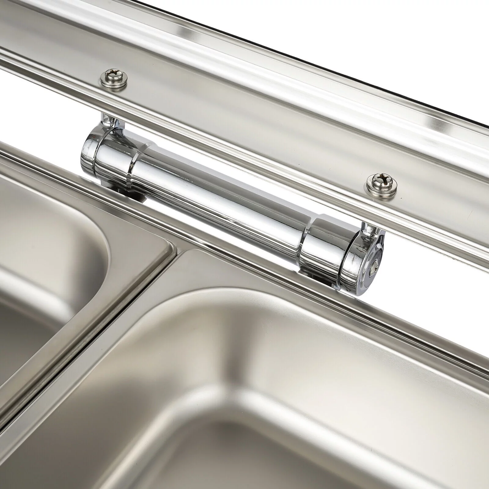 Oukaning 9.5qt Commercial Chafing Dish Buffet Set Stainless Steel Chaffing Server Set with Glass Lid 35-80℃ Adjustable Temperature