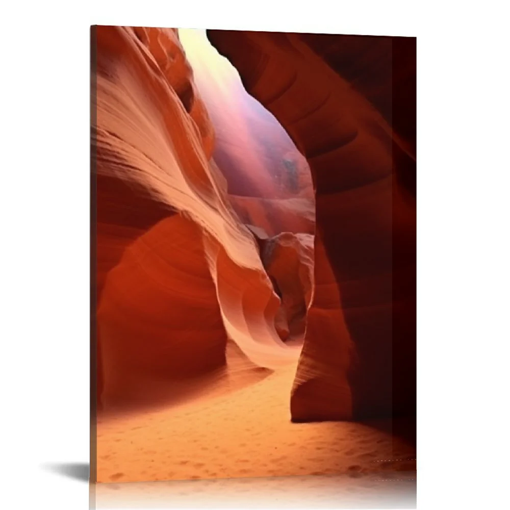 Nawypu A Beam of Falling Down in Antelope Canyon Wall Art Painting Pictures Print On Canvas Landscape The Picture for Home Modern Decoration