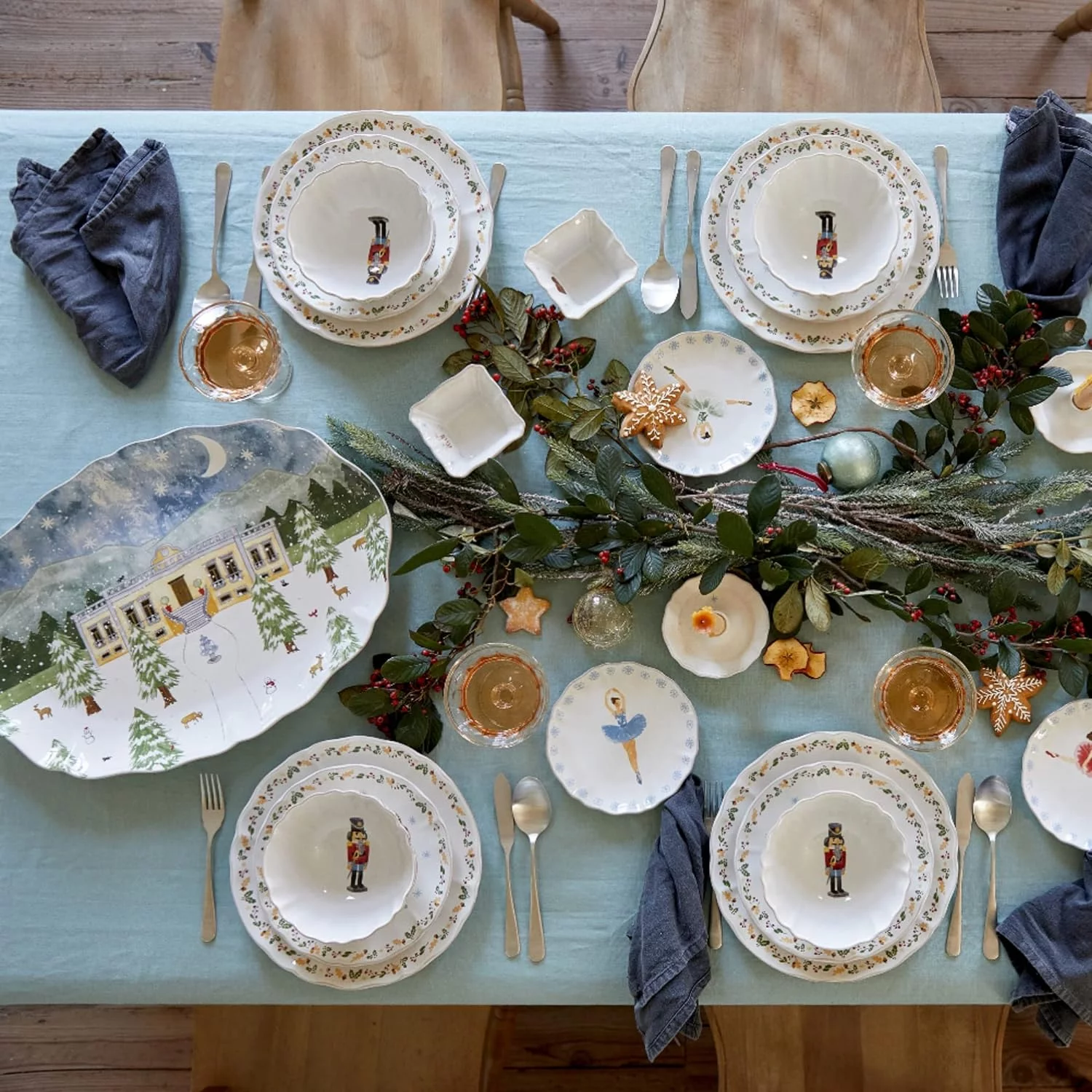 Ceramic Stoneware 20'' Oval Platter - The Nutcracker Collection, White | Microwave, Dishwasher, Oven & Freezer Safe Dinnerware | Food Safe Glazing | Restaurant Quality Serveware