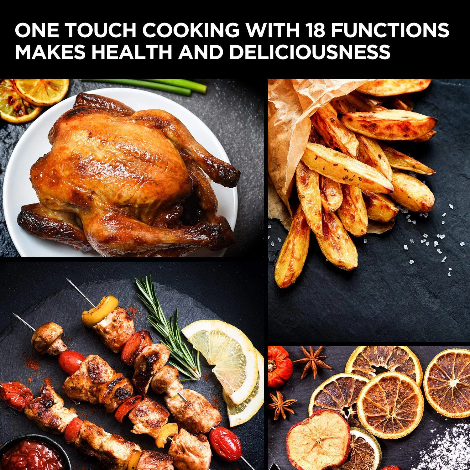 CalmDo Air Fryer Oven Combo, 18 in 1 Toaster Ovens Countertop Convection Ovens, Air Fryer Countertop for Rotisserie, Roast, Bake, Dehydrate,12.7QT/12L Air Fryer Toaster Oven with 10 Accessories, 1500w