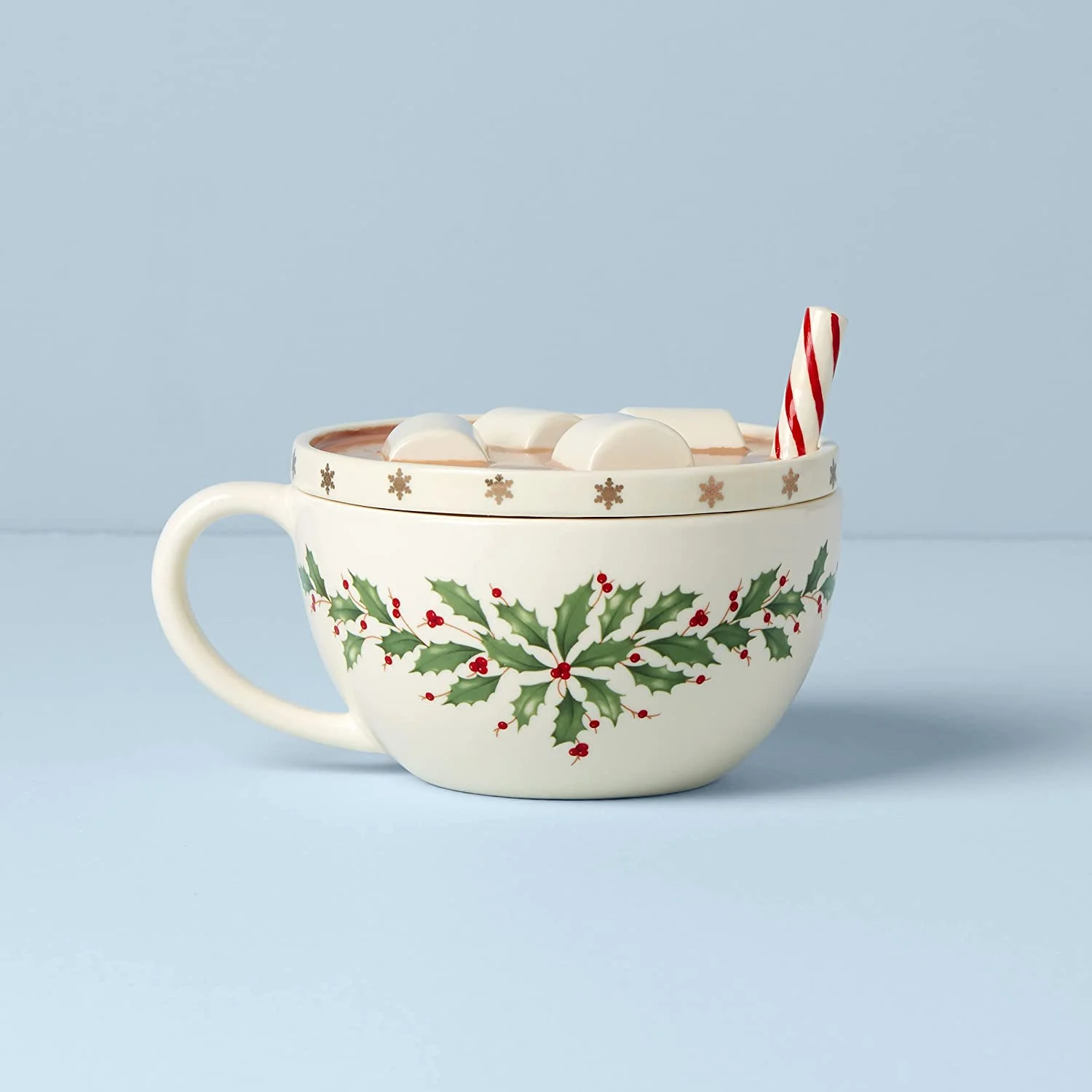 Lenox Holiday Cocoa Mug Covered Candy Dish