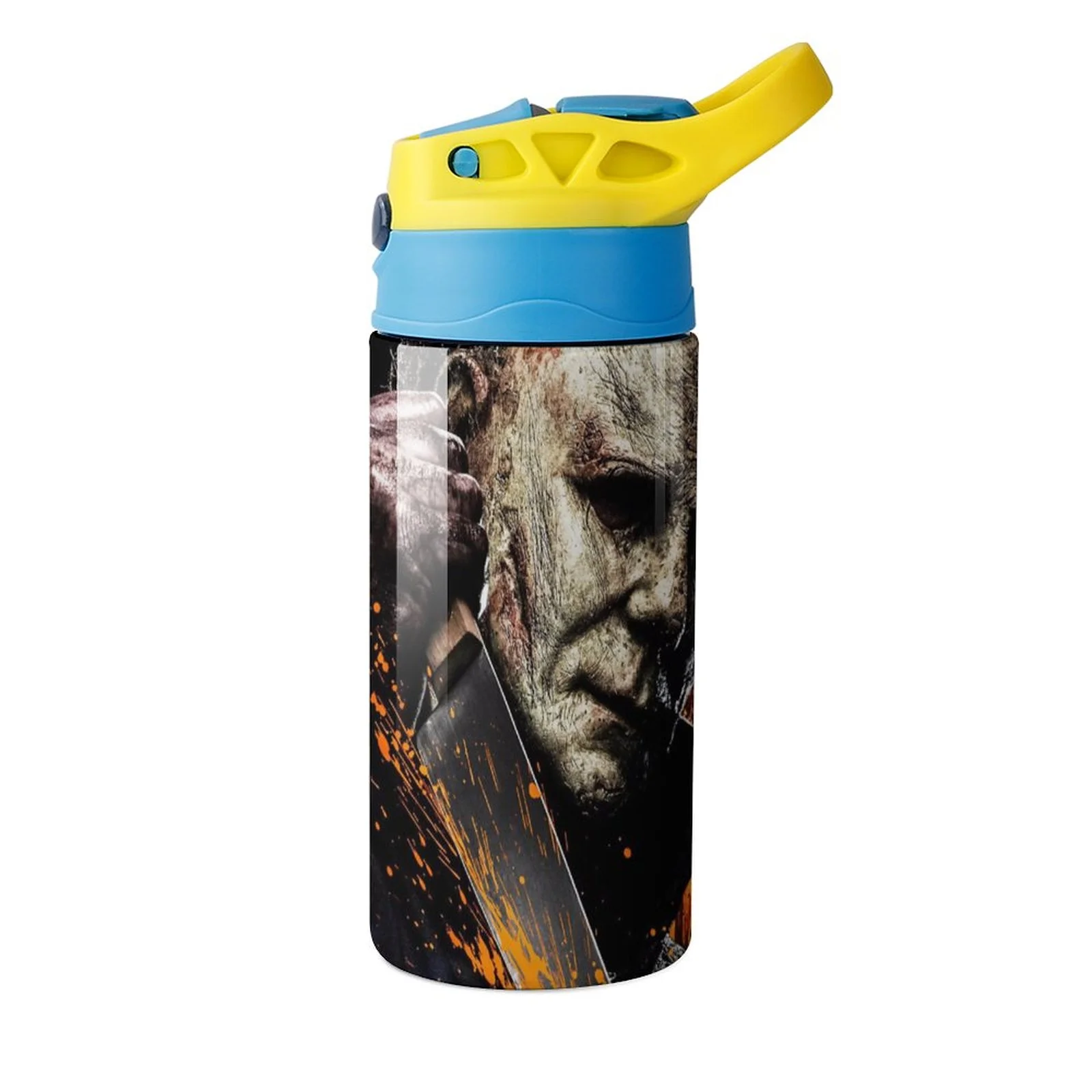 Michael Myers Kills Kid's Insulated Water Bottle With Straw Vacuum Stainless Steel Cup Leak-Proof Children Toddler Thermoses