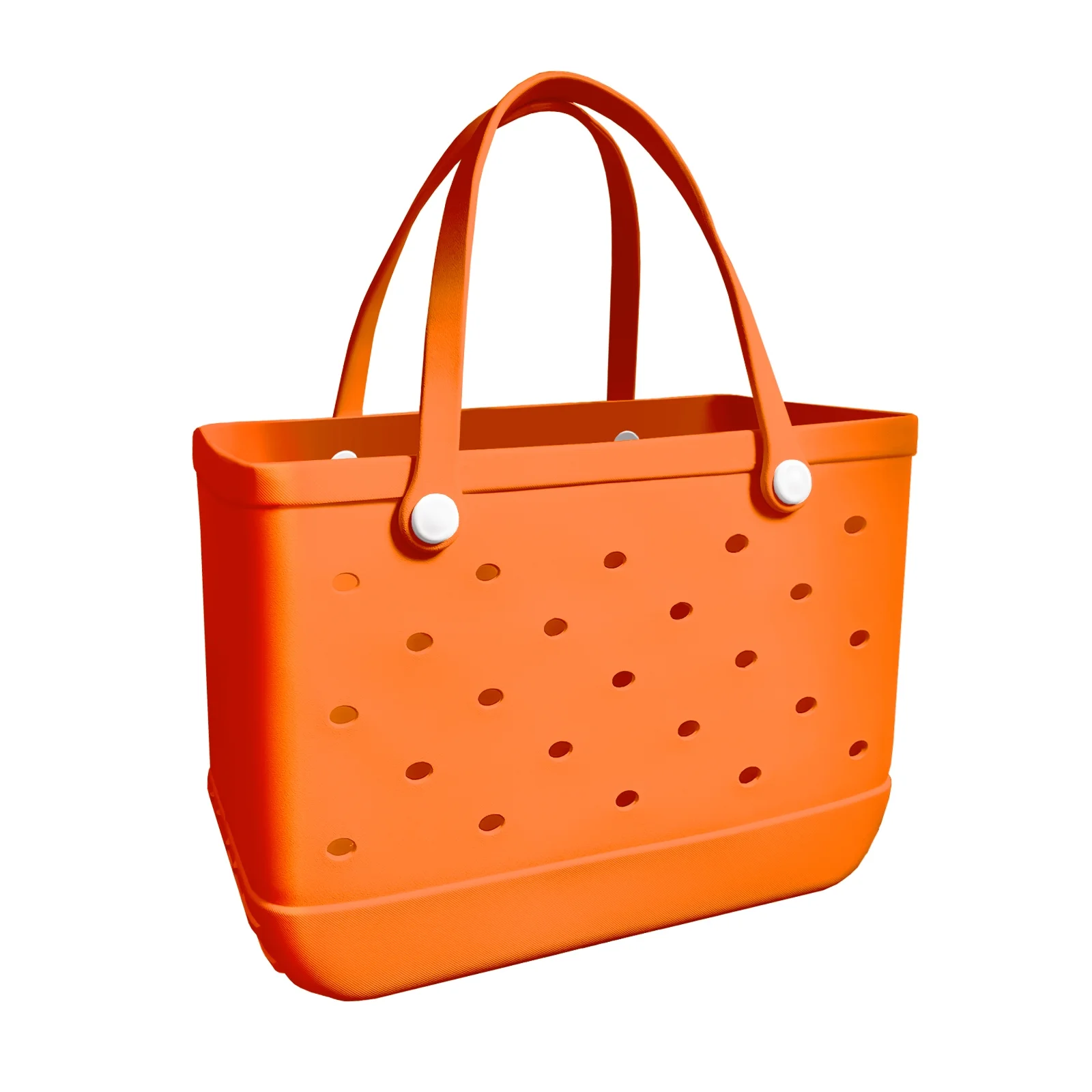 Gomayee EVA Beach Bag,Waterproof and Sandproof Outdoor Rubber Tote Bag for Beach Sports，Orange.Large