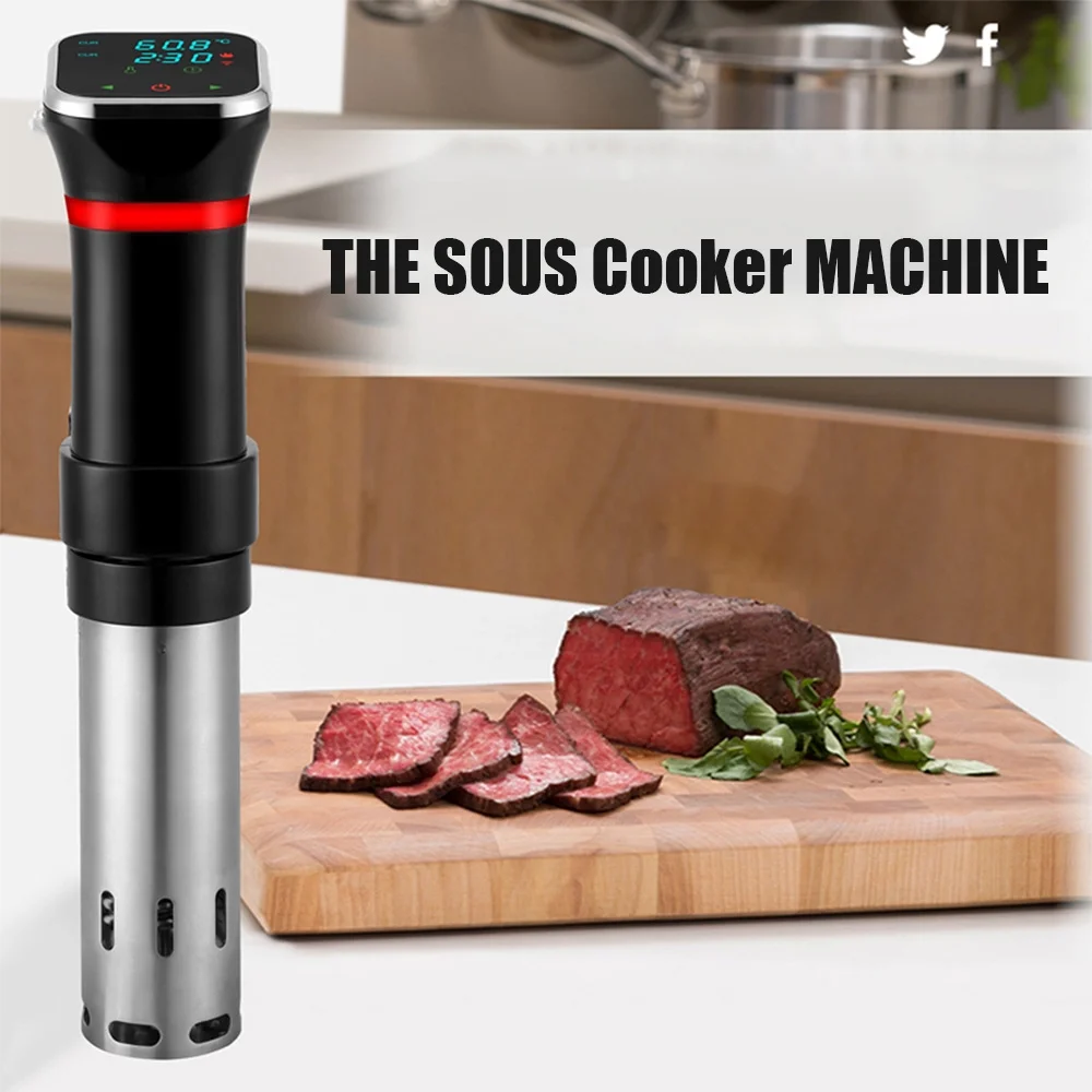 Dazzduo Cooking machine, Sous Cooker 1100W Quiet Stainless Steel Precision Sous Cooker Kitchen Touch Vide Precision Cooker Immersion 1100W Quiet Kitchen Touch Temperature