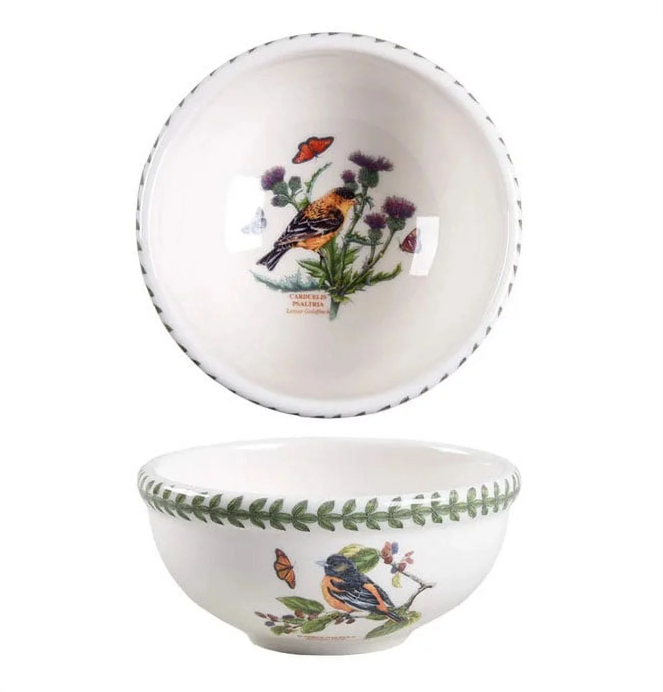 Portmeirion Botanic Garden Birds 5.5 Inch Fruit Salad Bowl - Lesser Goldfinch