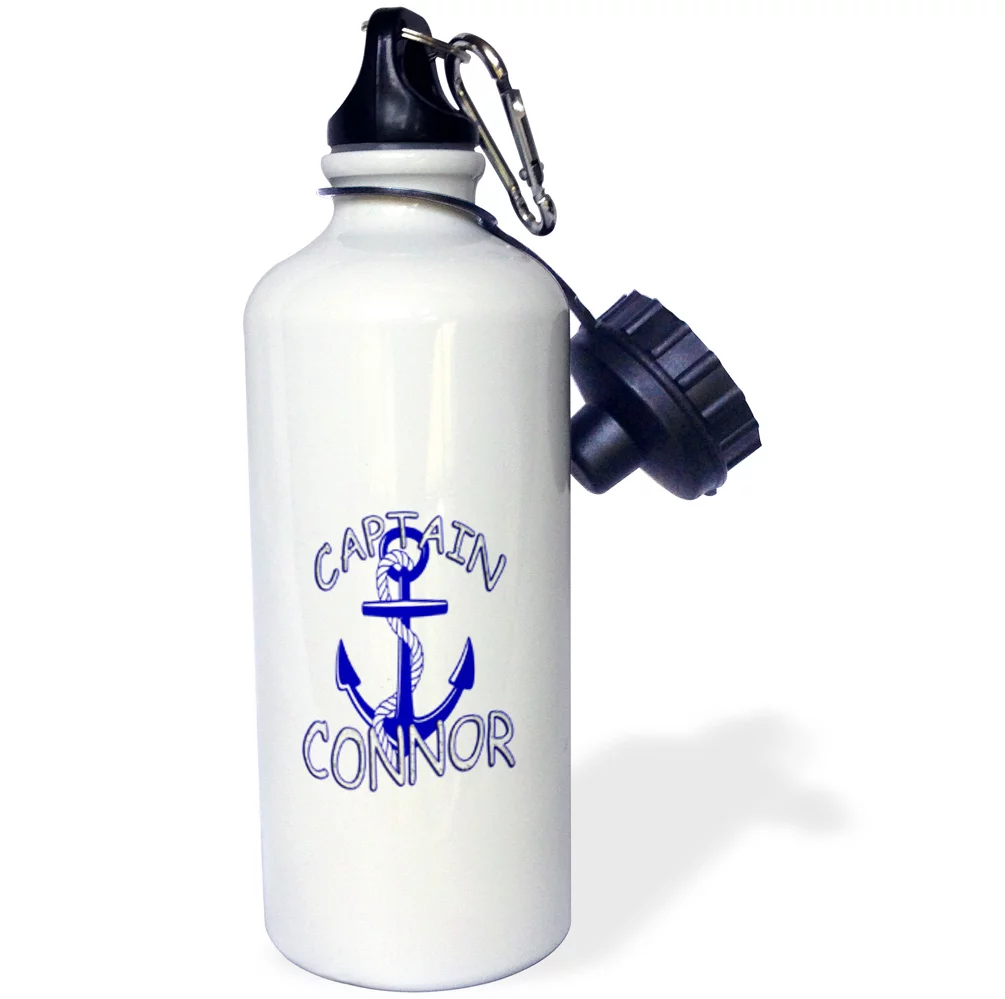 3dRose Captain Connor. Personalized quotes., Sports Water Bottle, 21oz