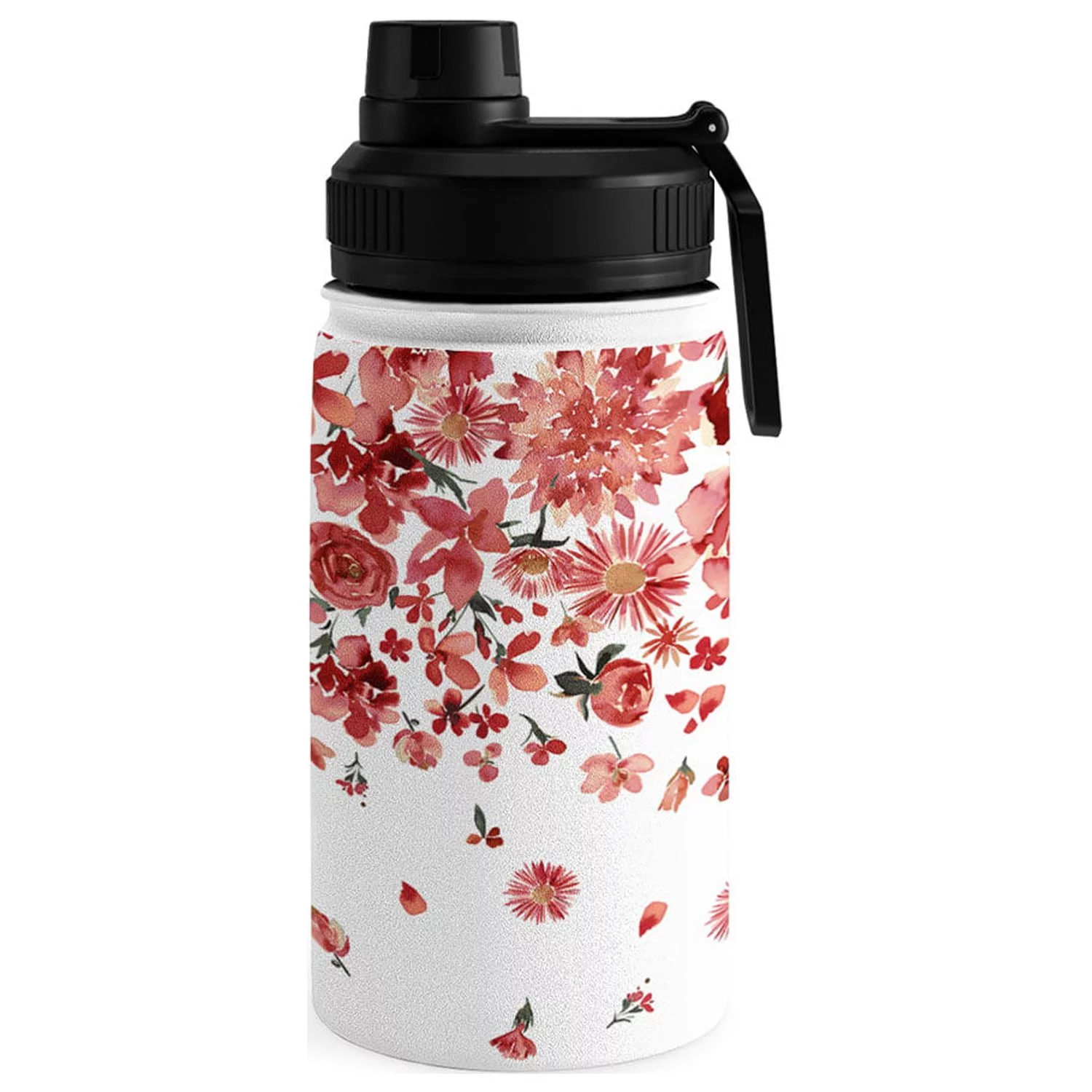 Society6 Ninola Design Prairie flowers countryside Red Water Bottle 12 oz