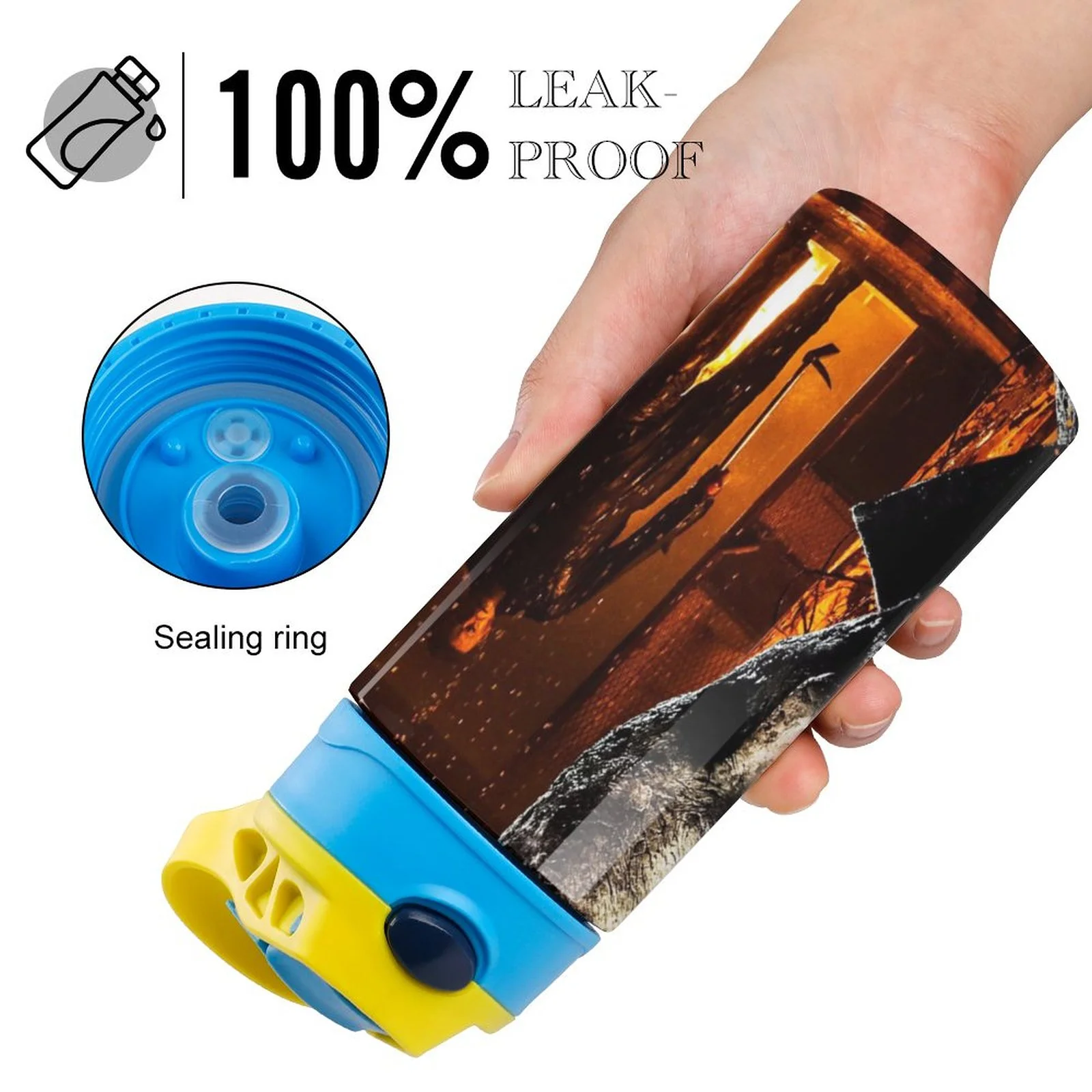 Michael Myers Kills Kid's Insulated Water Bottle With Straw Vacuum Stainless Steel Cup Leak-Proof Children Toddler Thermoses