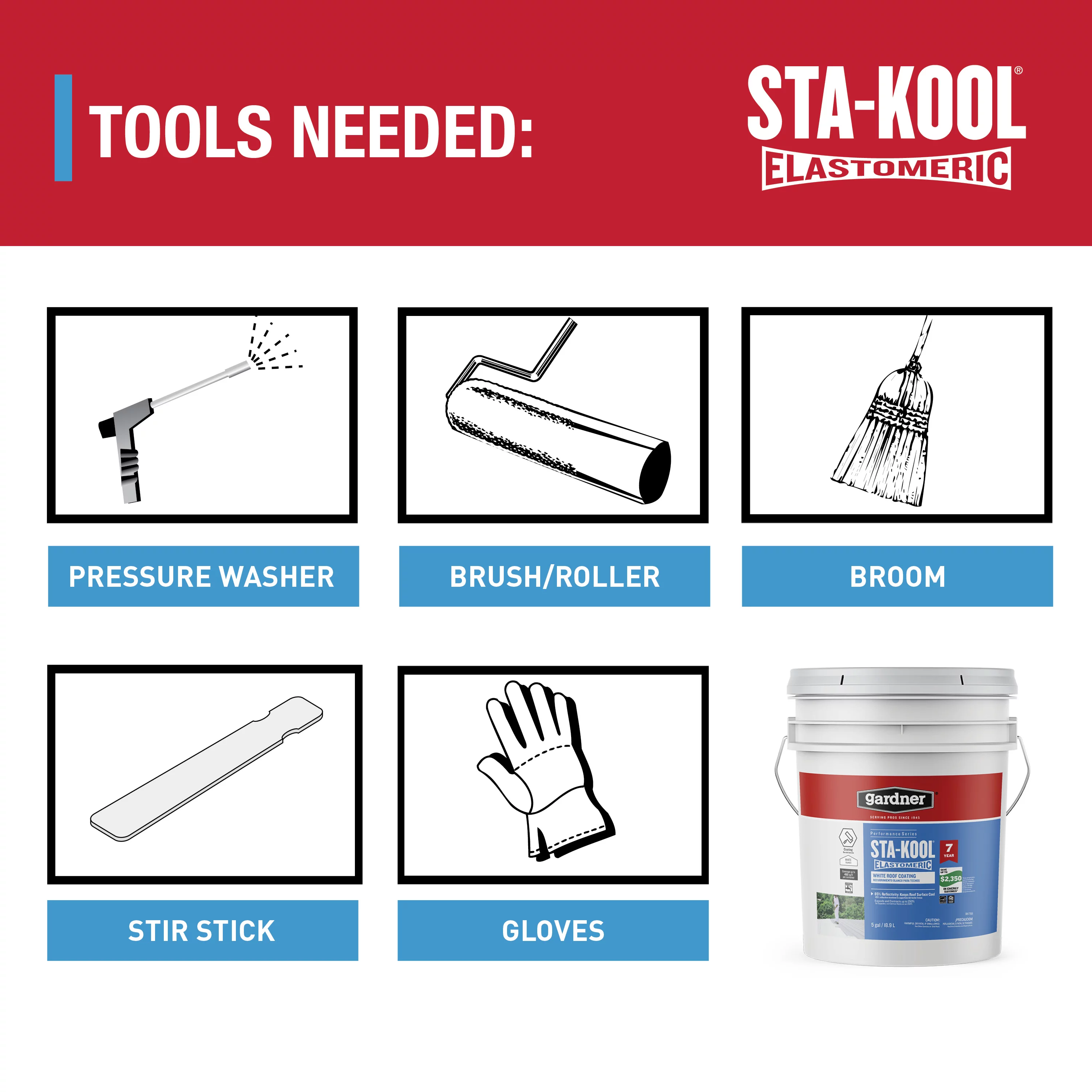 Gardner-Gibson Sta-Kool 7-Year Elastomeric Roof Coating