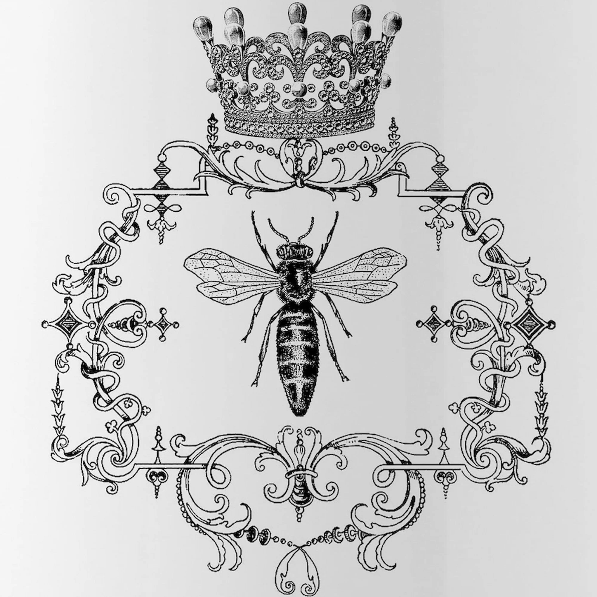 CafePress - Vintage Queen Bee Stainless Water Bottle 1 - Stainless Steel Water Bottle, Sports Bottle, 1.0L