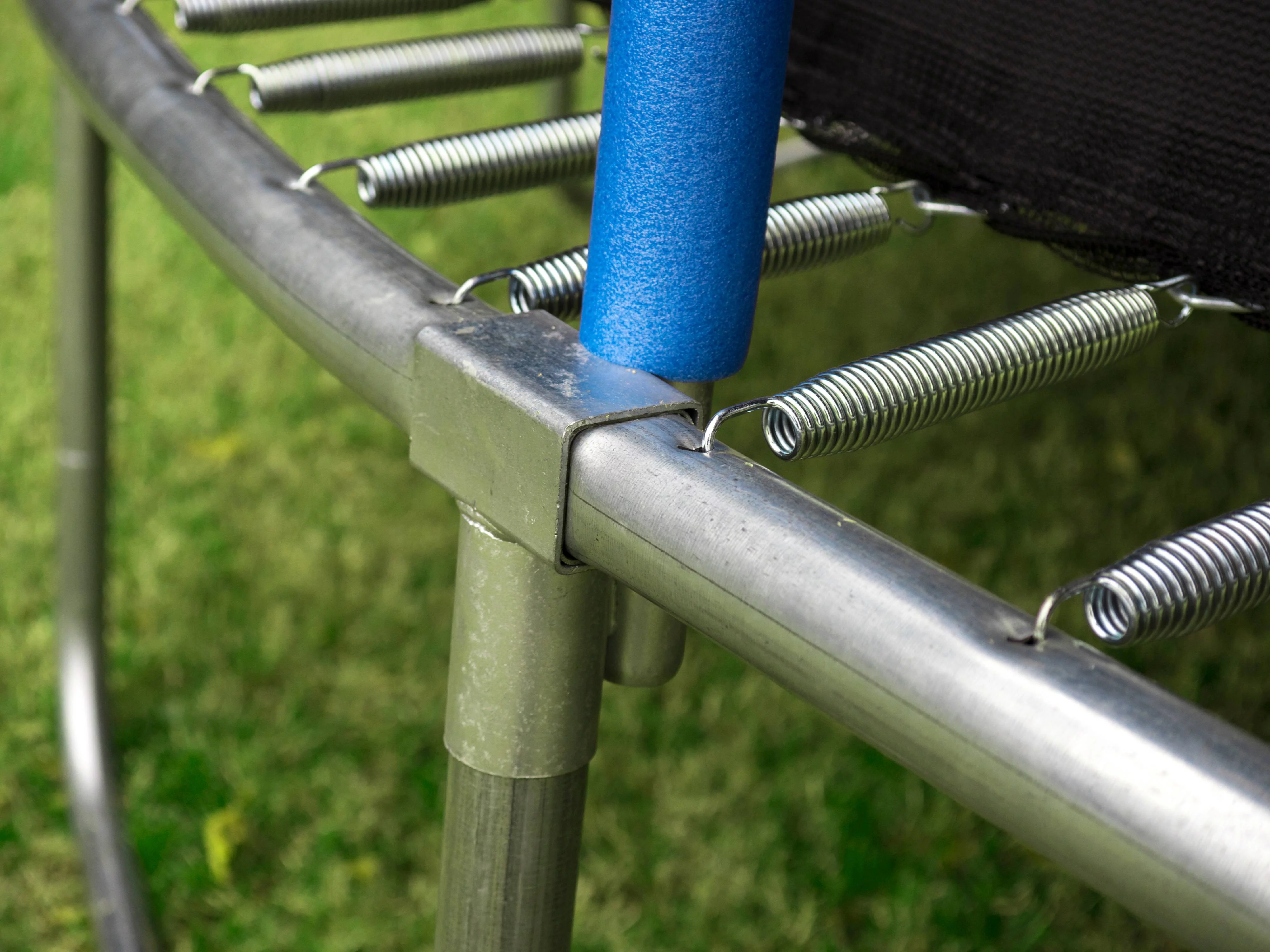 JumpKing Oval 8' x 11.5' Trampoline, with Enclosure, Blue/Green