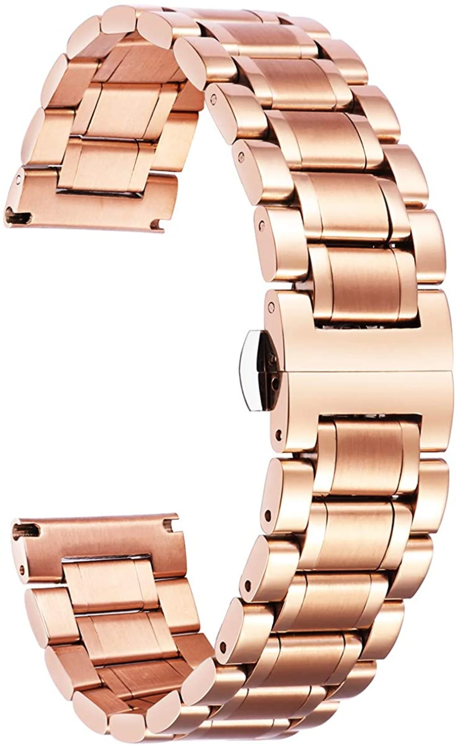 Stainless Steel Watch Bands with Straight & Curved End 5 Color(Gold, Sliver, Black, Rose Gold, Gold-Silver Two Tone) Size(12mm) Valentine Gifts