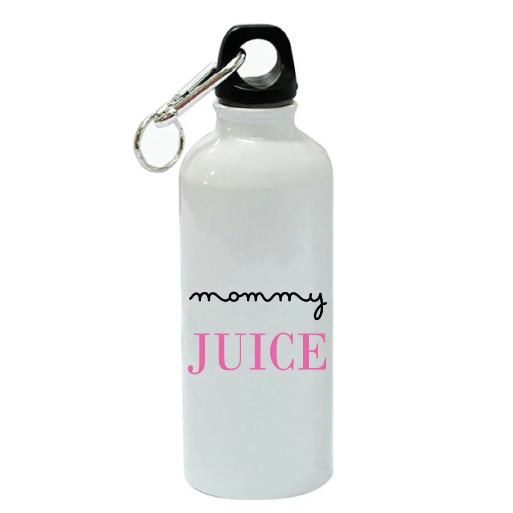 Mommy Juice White Aluminum Sports 20 oz Water Bottle