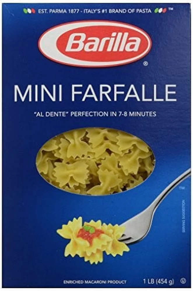 Barilla Pasta Mini Farfalle, 16 Oz (Pack of 2)