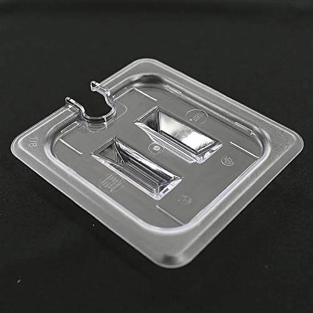 CMI 1/6 Size Polycarbonate Notched Lid,Food Pans Lid & Cover, Clear-Pack Of 6