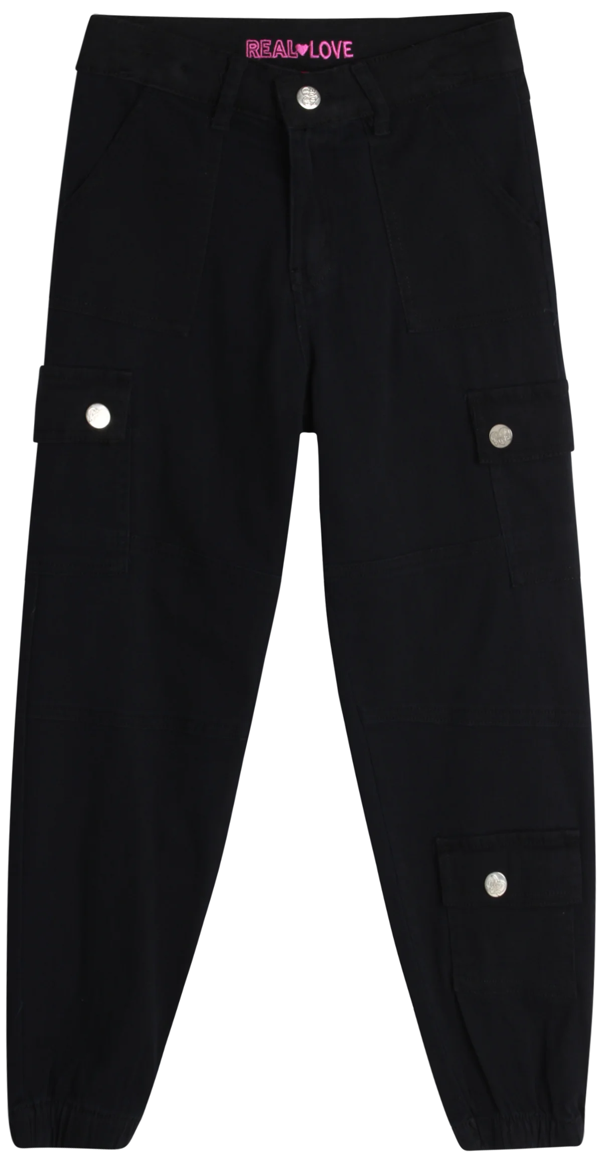 Real Love Girls' Pants - Casual Twill Cargo Jogger Pants - Lightweight Cargo Pants with Pockets (7-16)