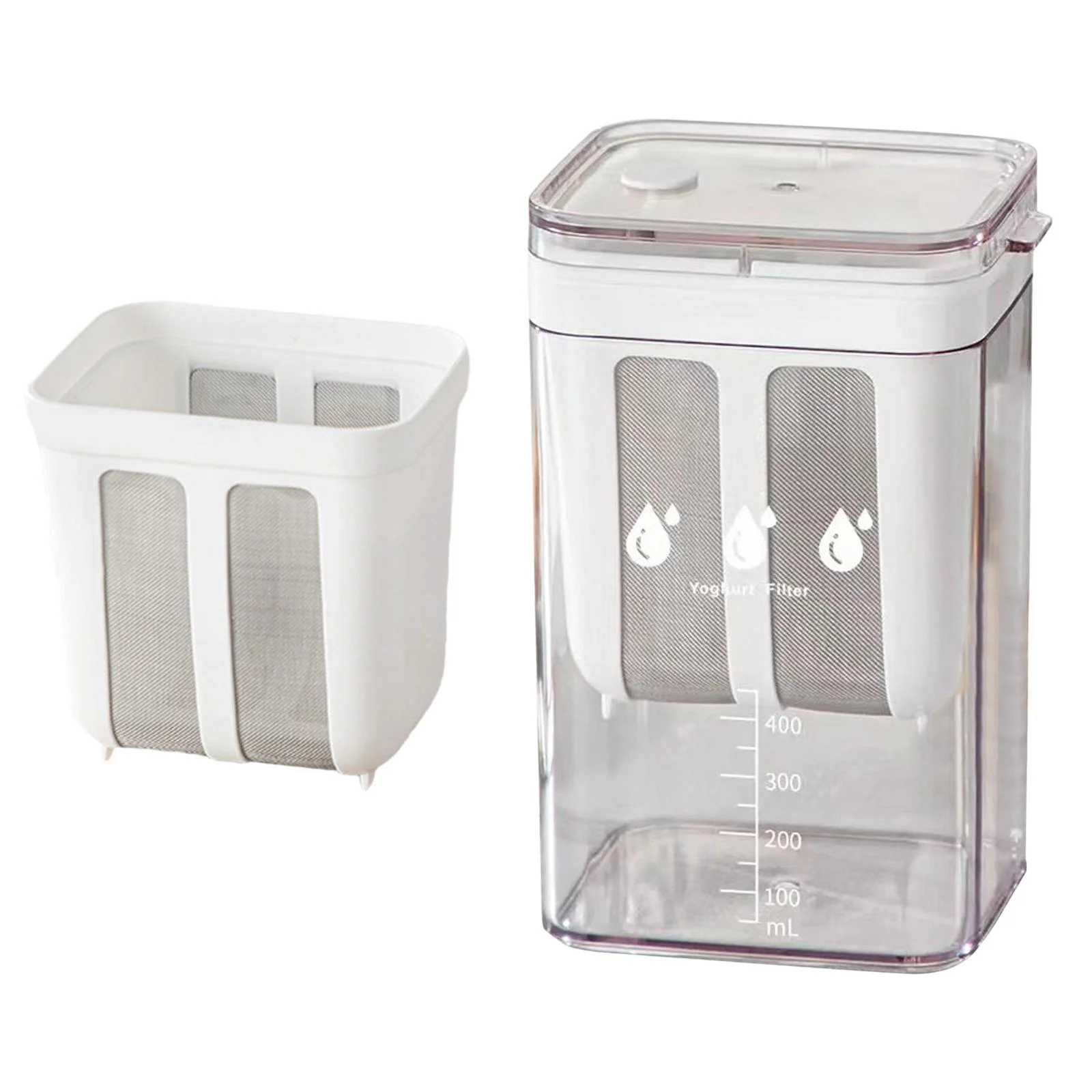 Yogurt Strainer Soya Bean Milk Filter Cup Food Strainer 1100ml Kitchen Tools with Stainless Steel Mesh for Homemade Household