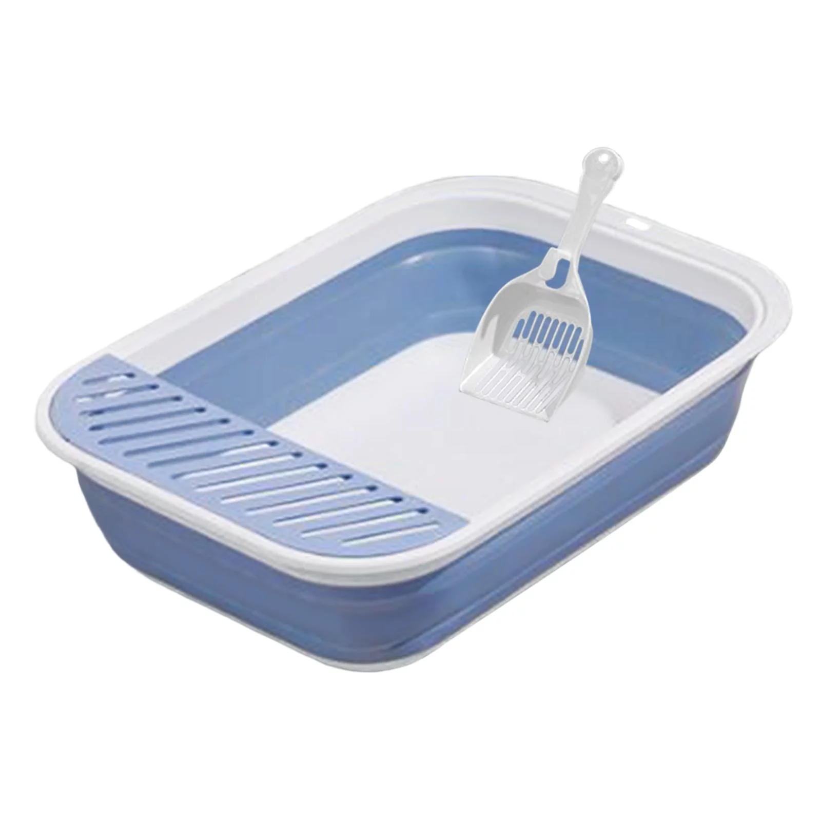 Cat with Scooper Kitty Rabbit Large Collapsible es for Indoor Cats for Road Trips Outdoor Camping Blue