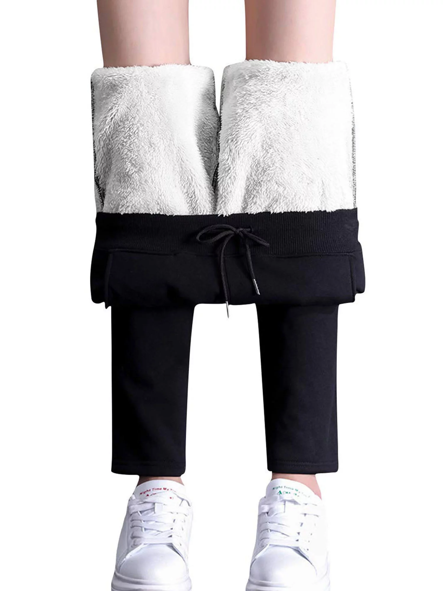EWODOS Women's Running Sherpa-Lined Sweatpants Active Fleece Jogger Track Pants Warm Trousers