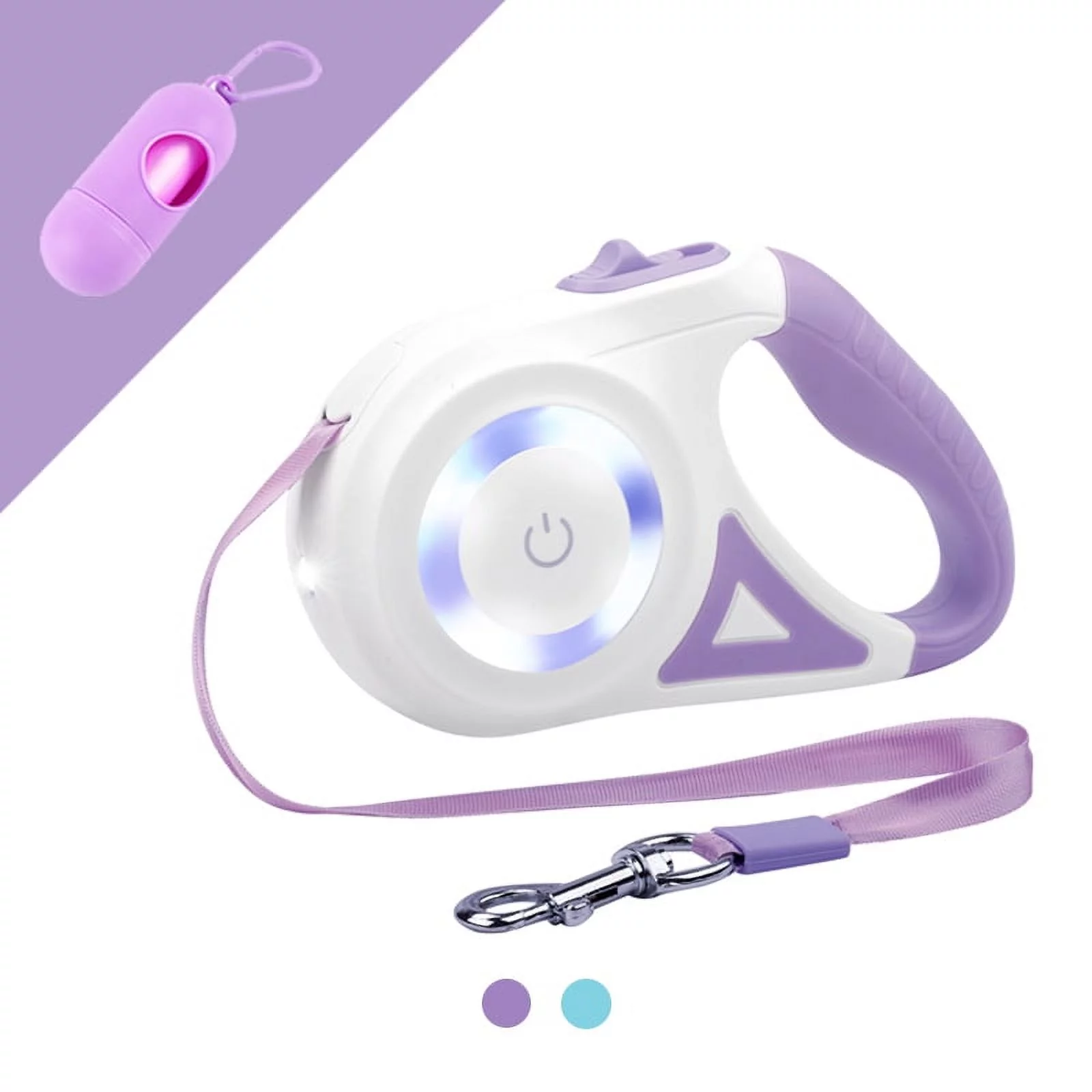 BEBANG Retractable Dog Leash, 16ft with Light, Anti-Slip Handle, One Button Brake & Lock Tangle-Free Dog Retractable Leash