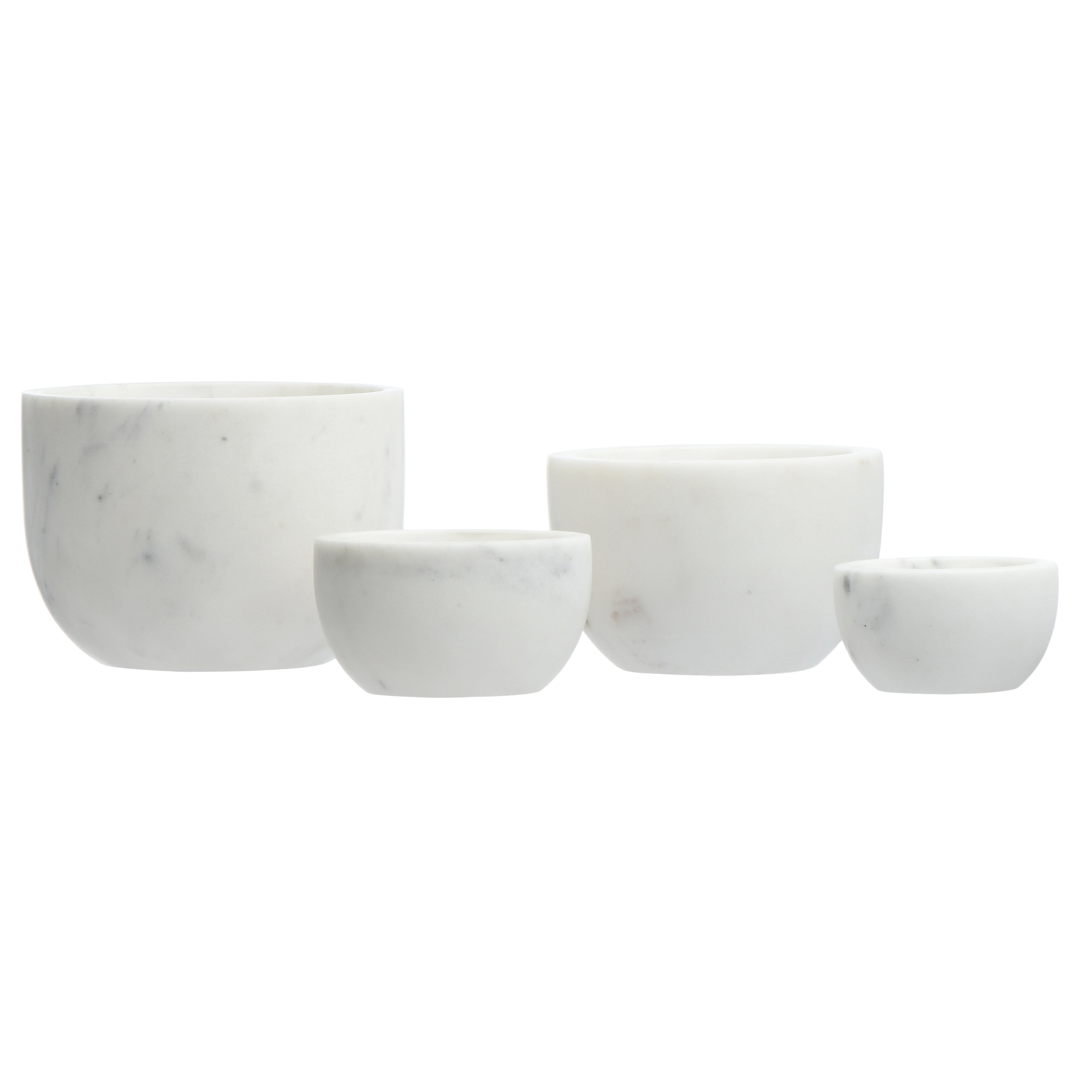 Creative Co-Op White Marble Bowls (Set of 4)