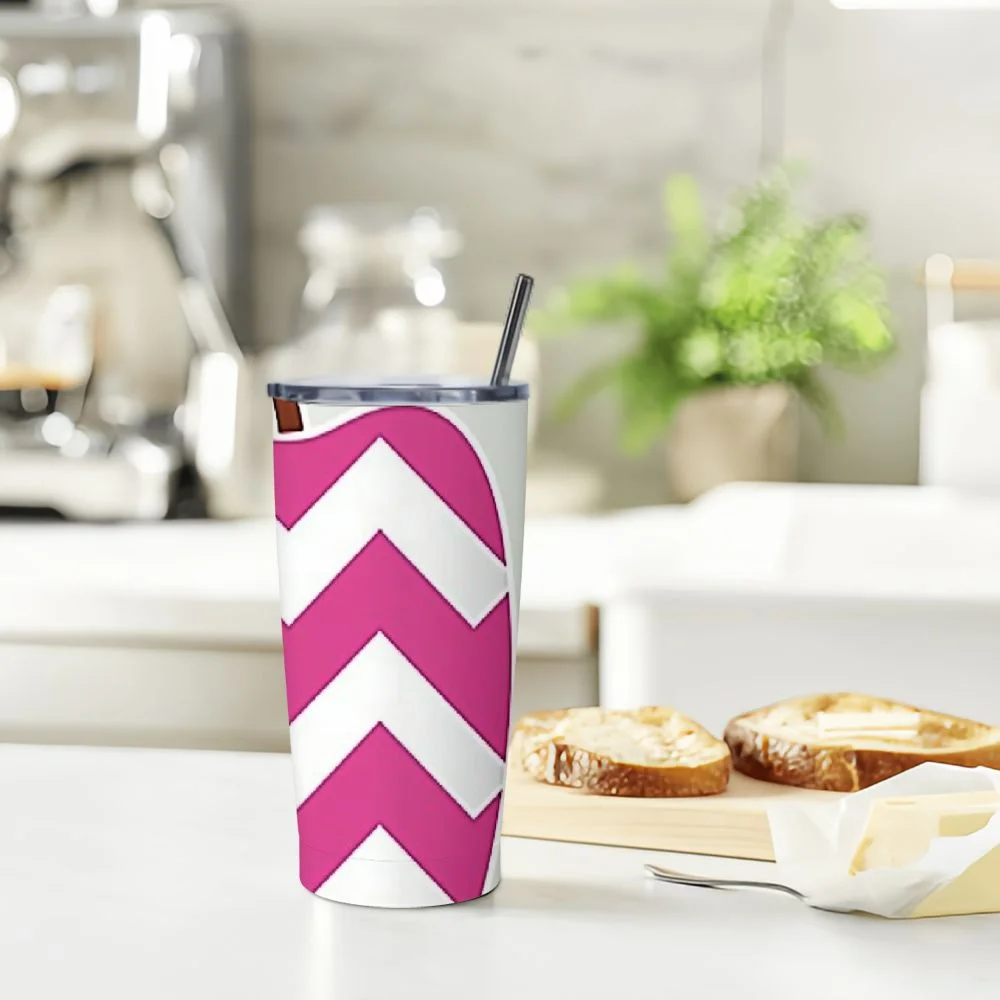 GOSMITH Pink chevron apple stainless steel water bottle great teacher gifts
