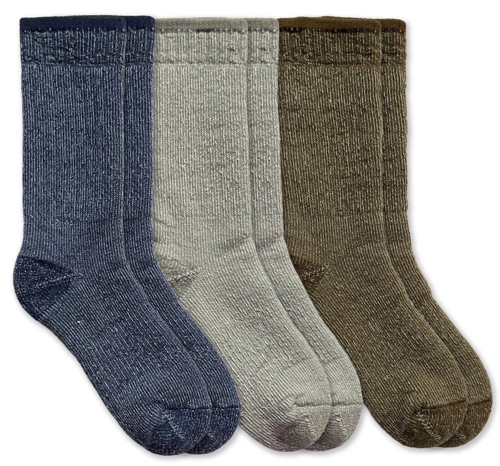 Jefferies Socks Mens Womens 50% Merino Wool Cushion Mid Calf Boot Sock 3 Pair Pack
