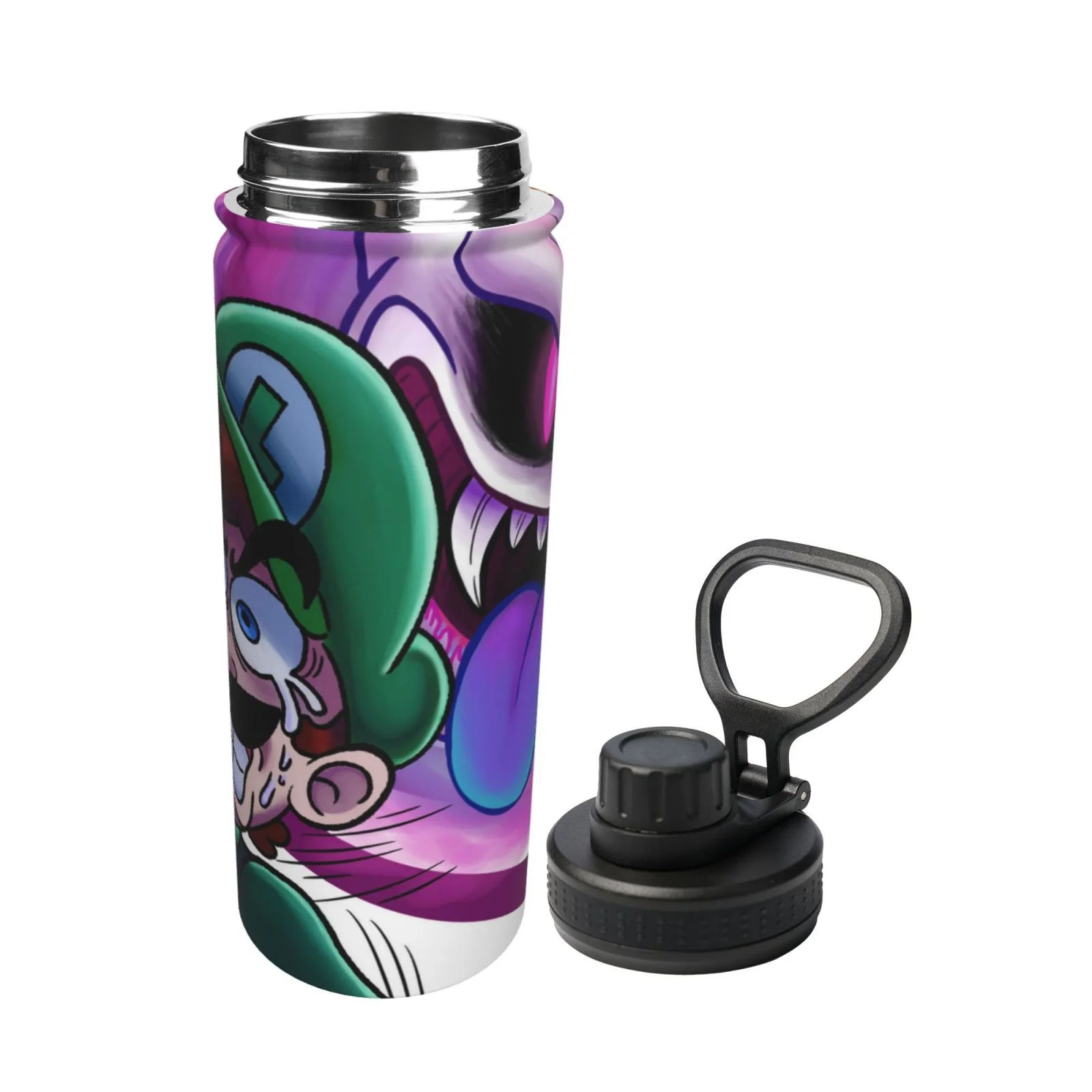 Luigi's Mansion Horror Unisex Sports Insulated Water Bottles Kettle Stainless Steel Portable Cup 18OZ For School Travel Gym Running