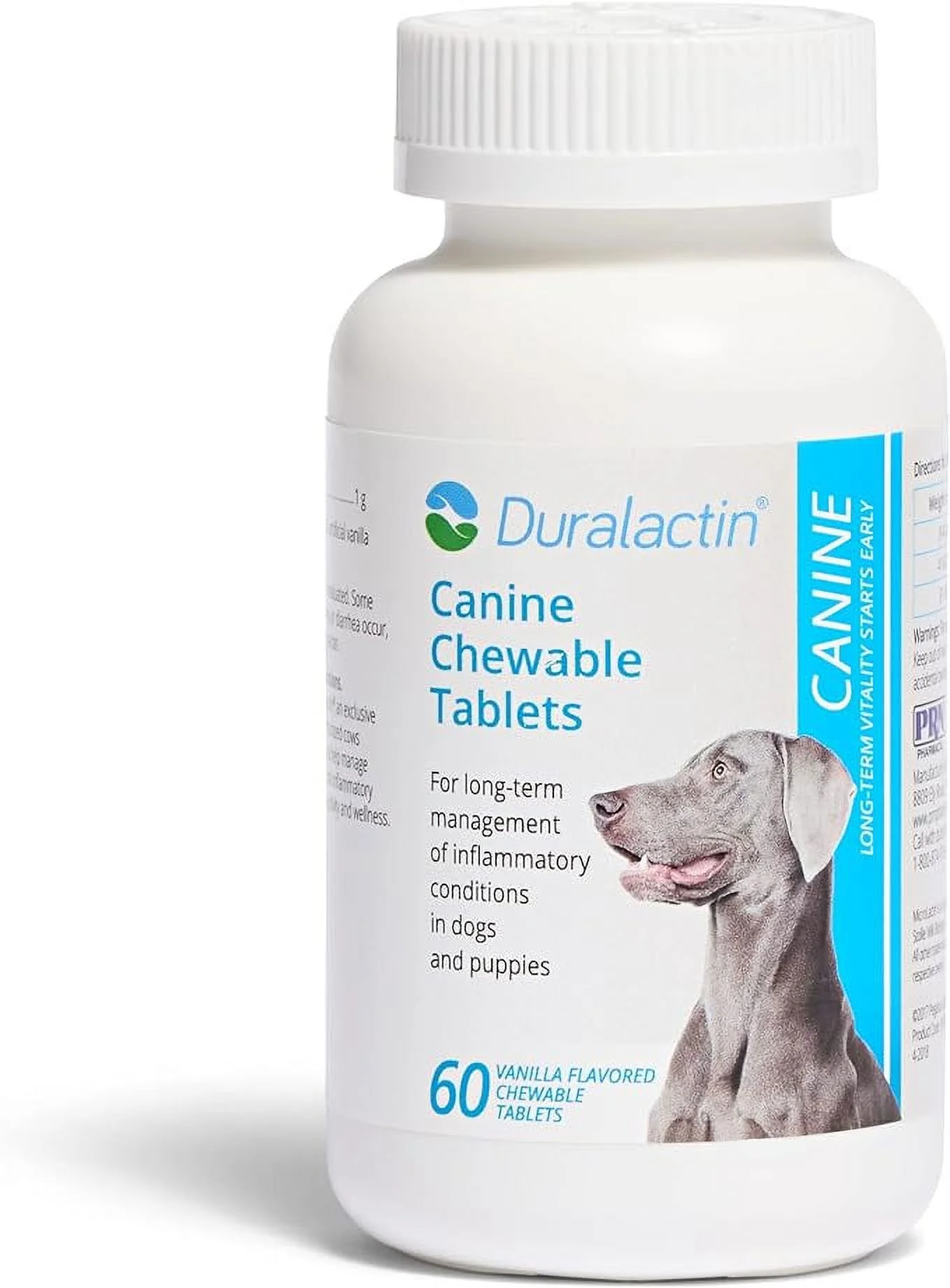 PRN Pharmacal Duralactin Canine Chewable Tablets - Joint Health Supplement for Dogs & Puppies Supports Mobility & Wellness - Tablets Containing Dried Milk Protein - Vanilla Flavor - 180 Canine Chews