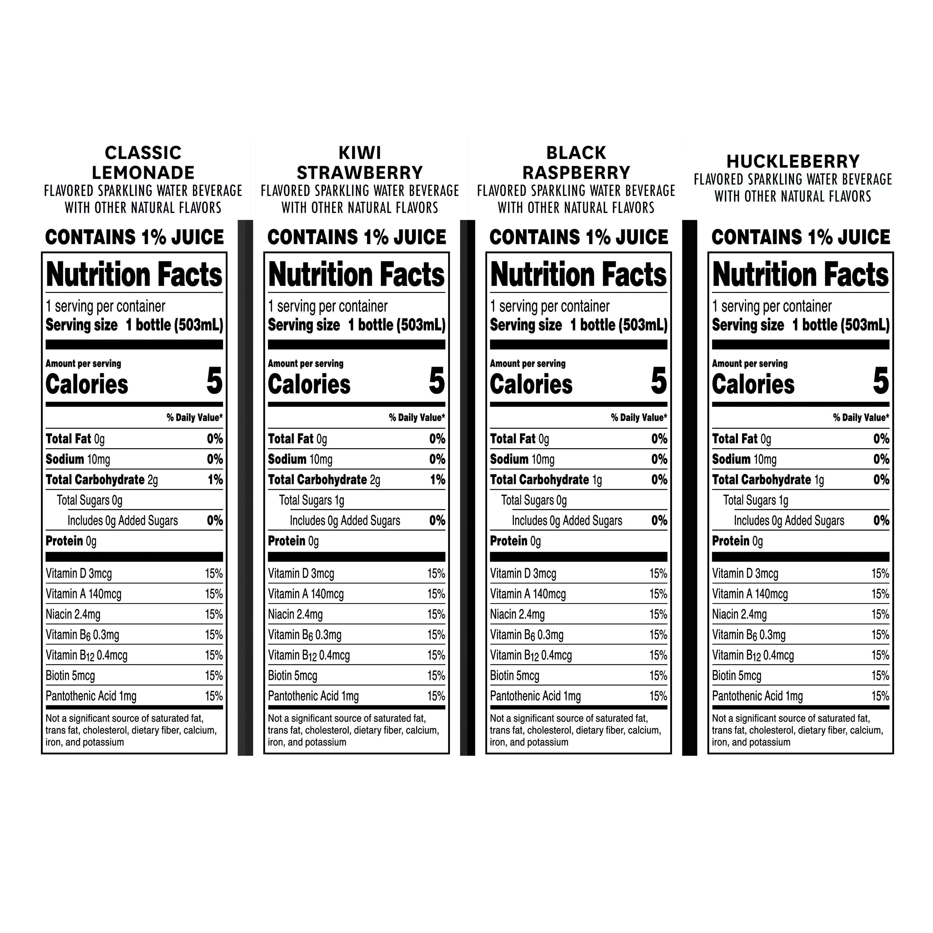 Clear American Sparkling Water Variety Pack, 17 fl oz, 12 Count