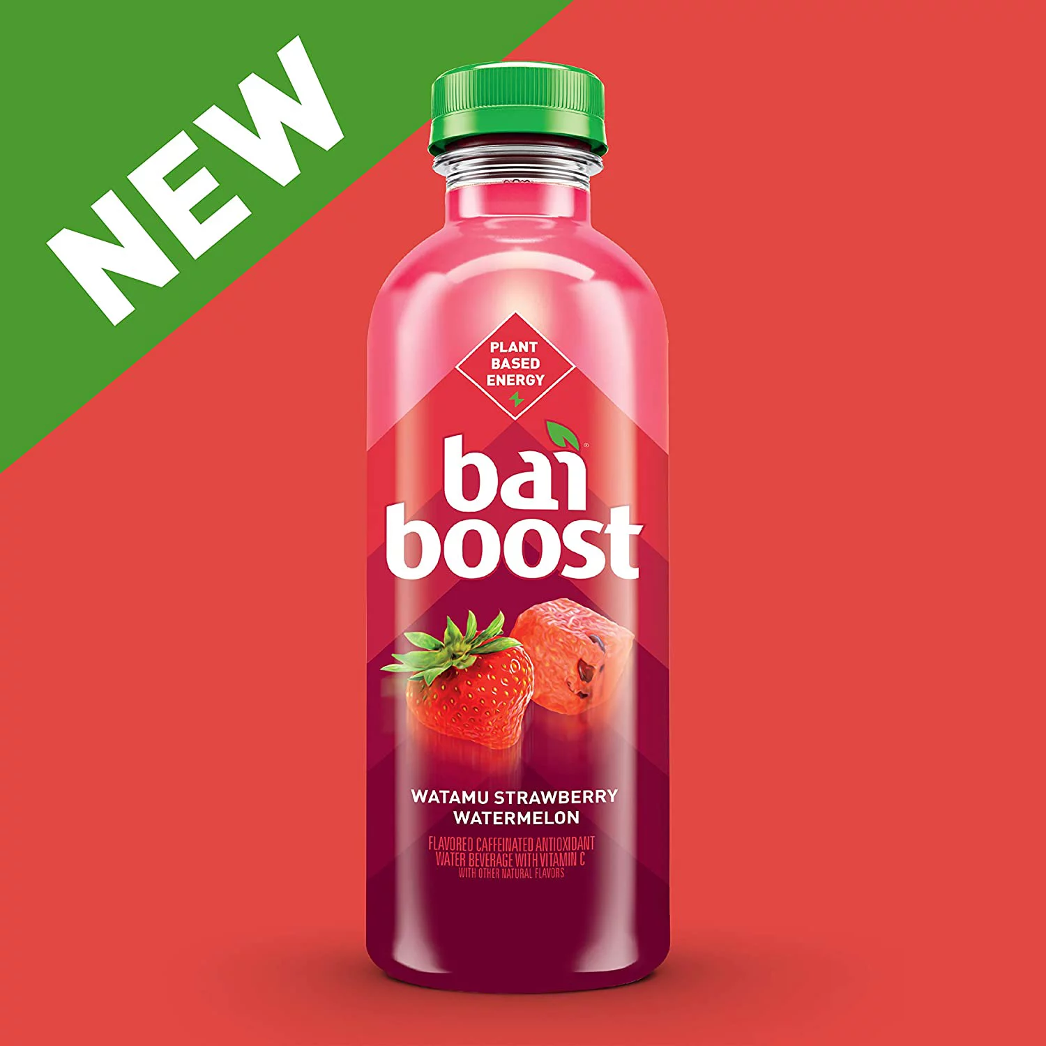 Bai Boost Watamu Strawberry Watermelon, Antioxidant Infused Beverage, 18 fl oz ( Pack of 12) bottle