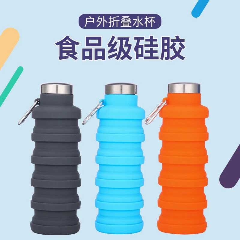 Collapsible Water Bottle,Portable Sports Water Bottle with Stainless Twist Cap
