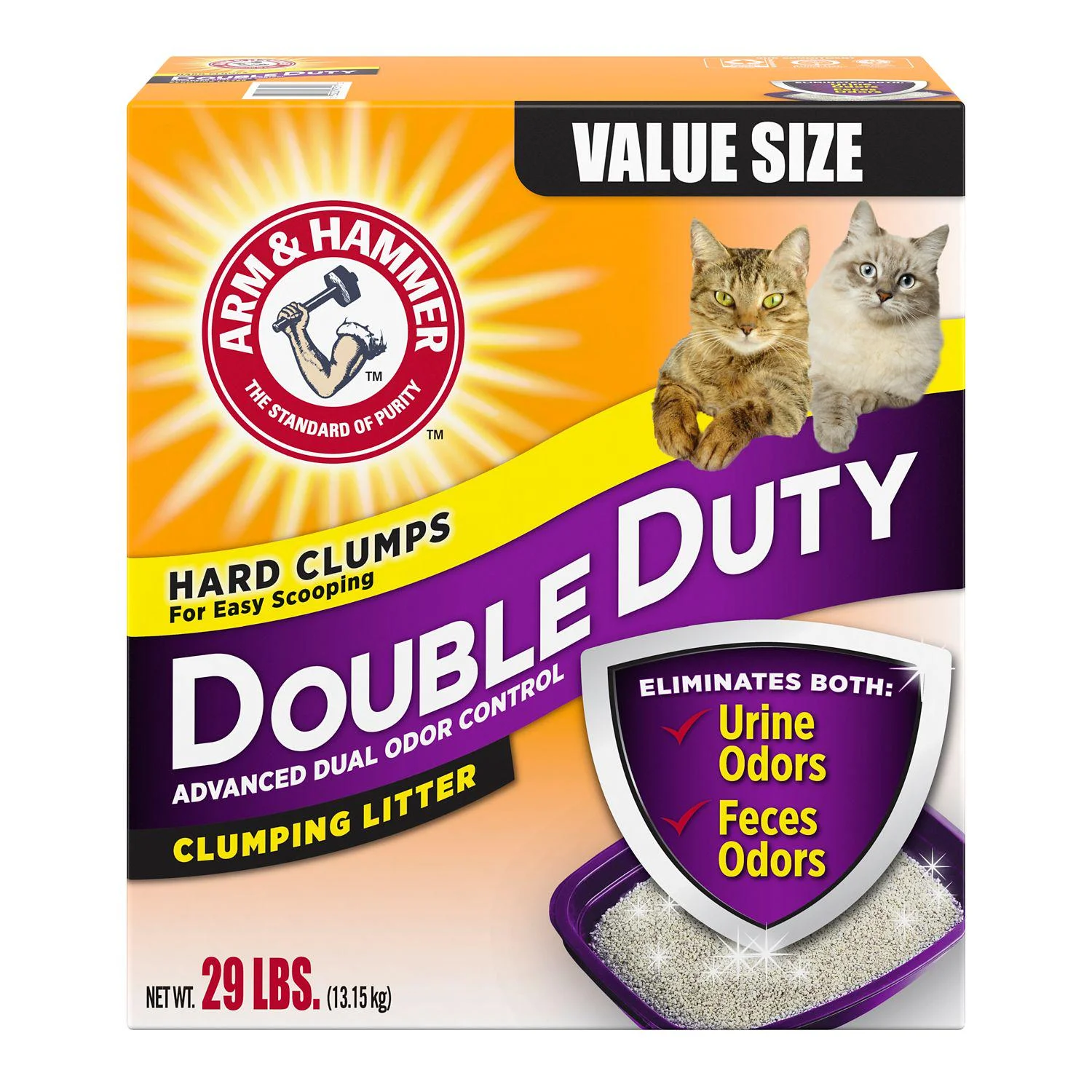 Arm and Hammer Double Duty Clumping Cat Litter, 29lbs. Box