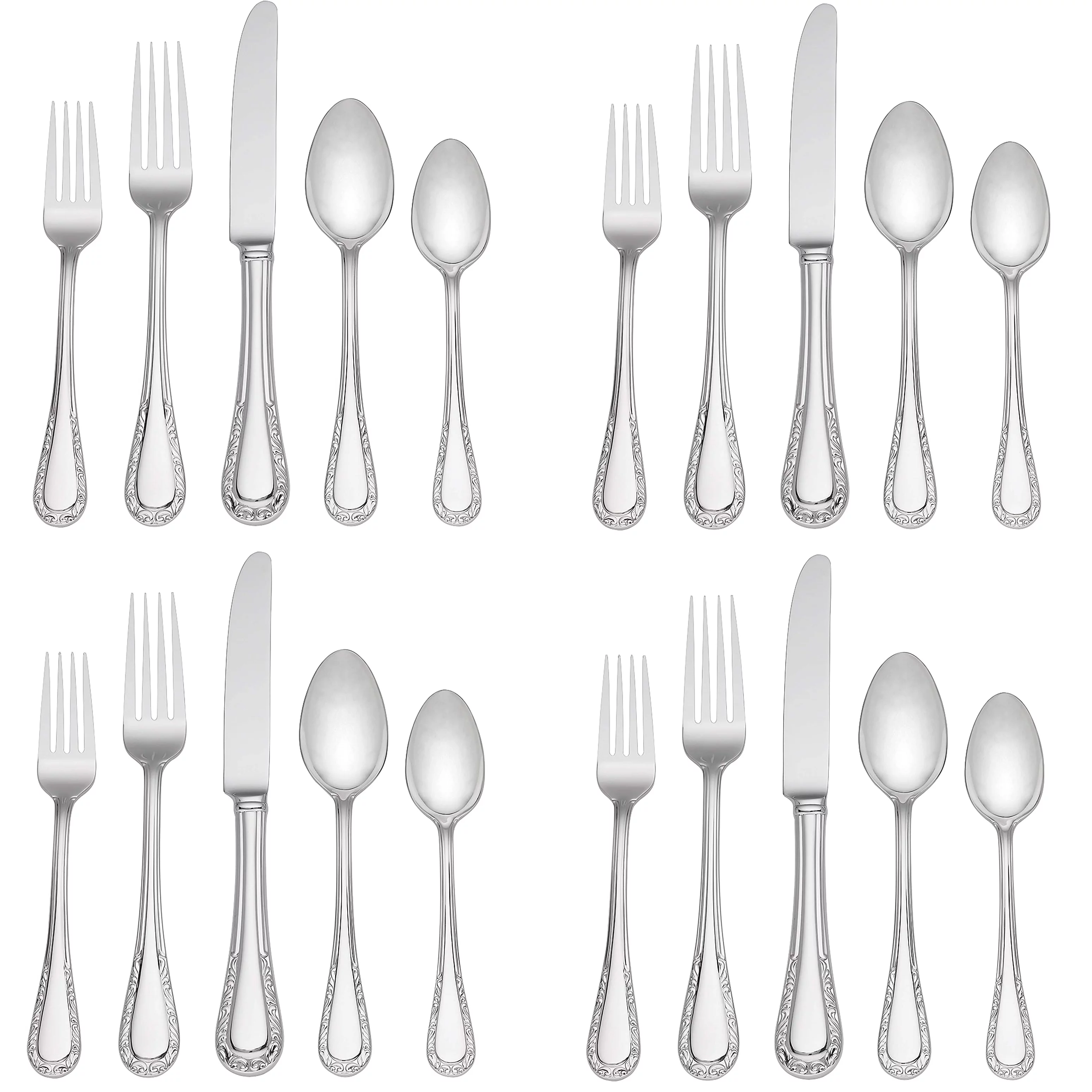 Lenox Venetian Lace 18/10 Stainless Steel 20pc. Flatware Set (Service for Four)