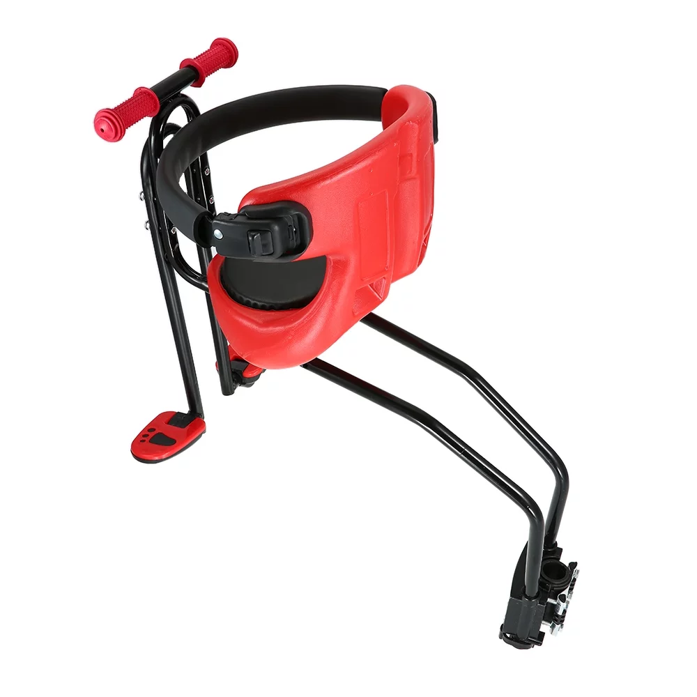 Dcenta Child Safety Carrier Front Seat Saddle Cushion with Back Rest Foot Pedals