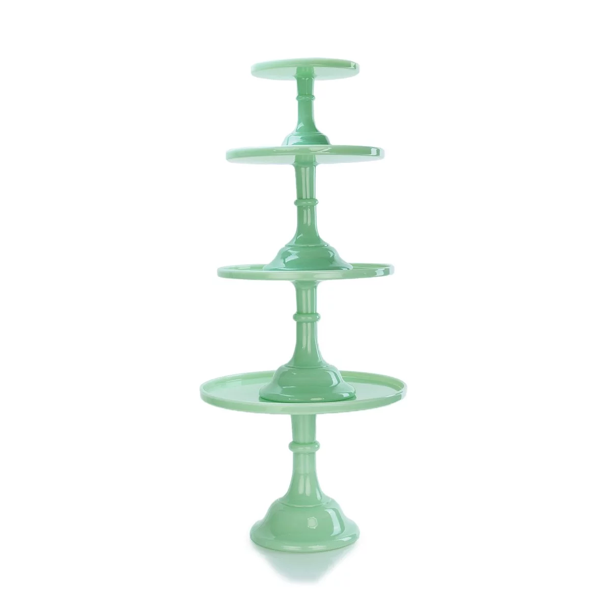 Mosser Glass 4-Tier Cake Plates Set | Jade