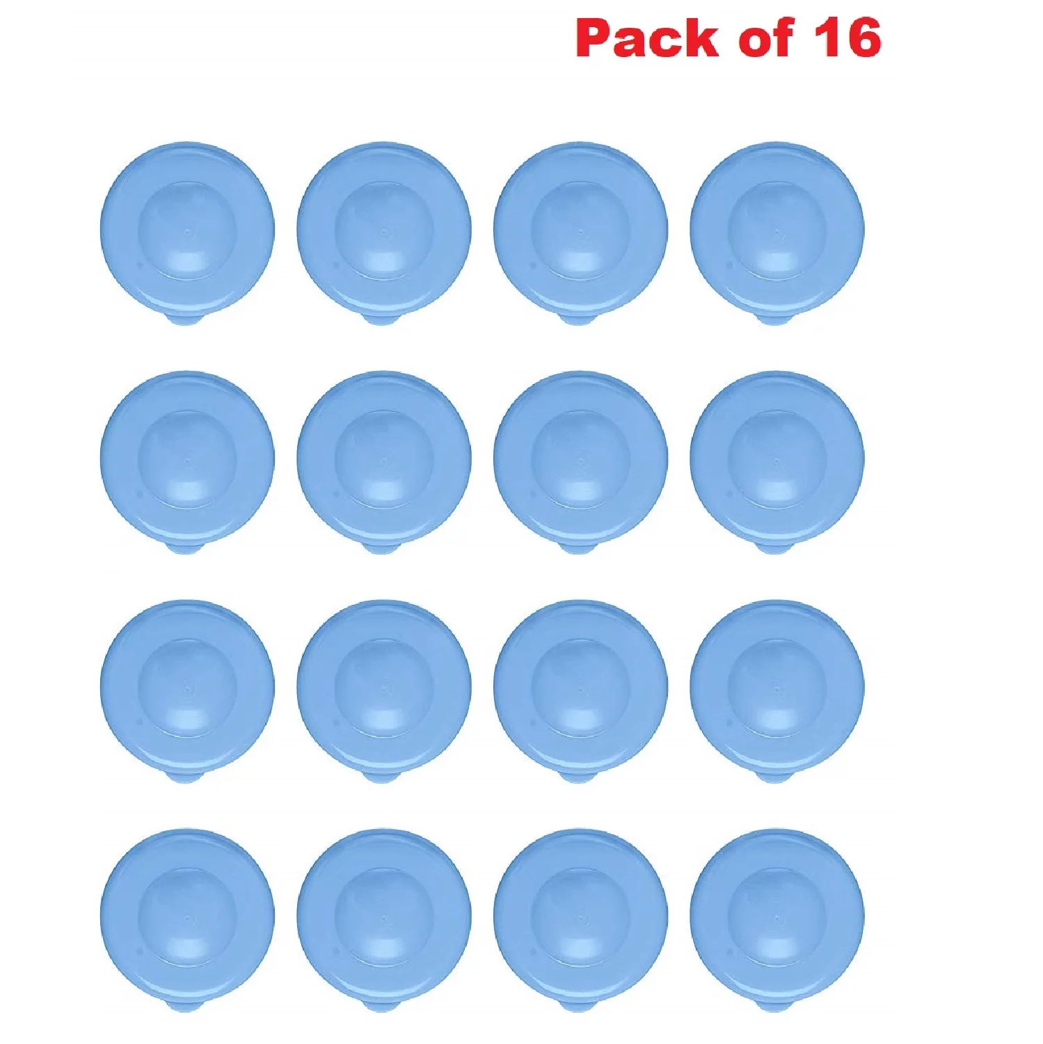 AquaNation Dew Cap Replacement - Pack of 16 Fit 55mm Snap On Crown Top 3 & 5 Gallon Water Bottles Snug & Tight Leak Proof BPA-Free Jug Lids (Quantity of 16)