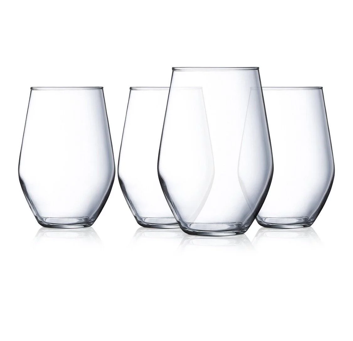 Luminarc Concerto 19oz Stemless Wine Glasses, Set of 4 - Clear